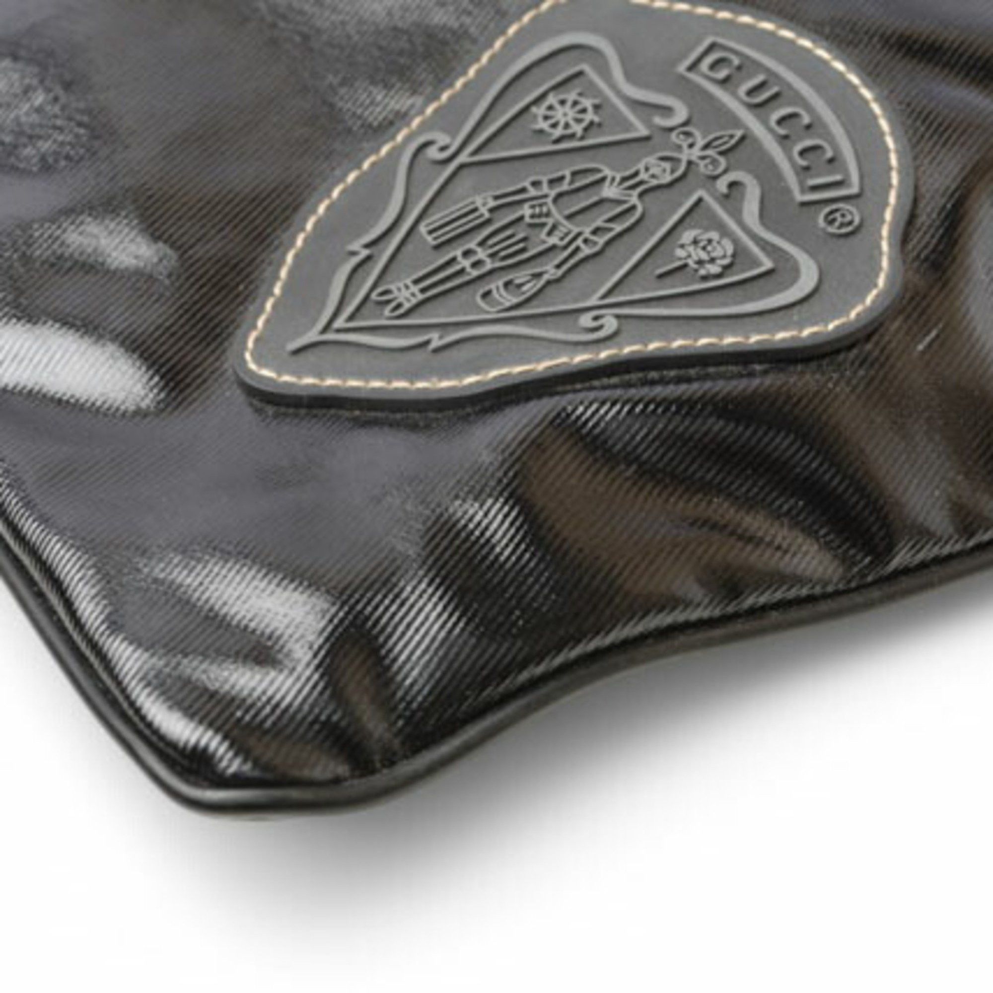 Gucci GUCCI Shoulder Bag Crest Emblem PVC Black 181093 Size ONE SIZE - 8 Thumbnail