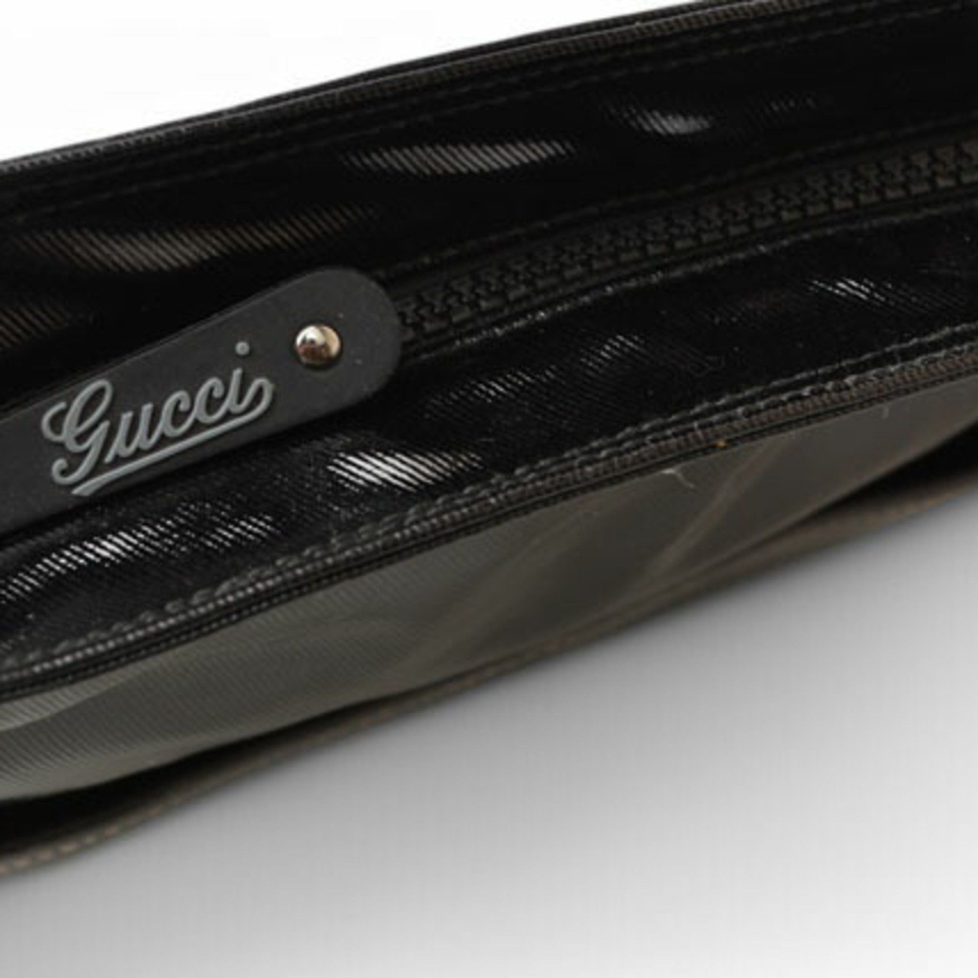 Gucci GUCCI Shoulder Bag Crest Emblem PVC Black 181093 Size ONE SIZE - 10 Thumbnail