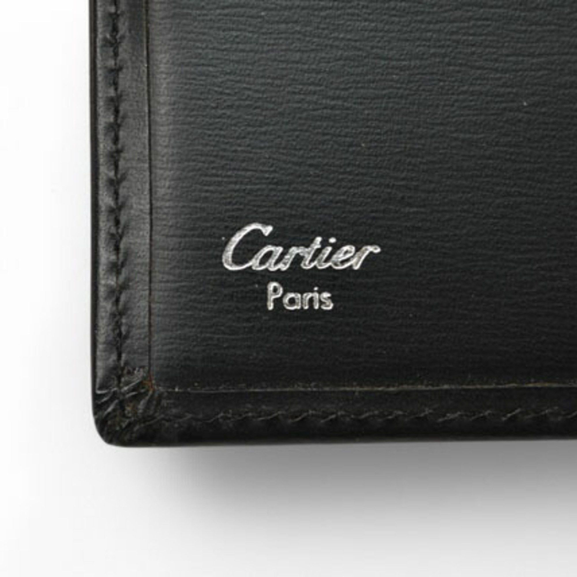 Cartier Cartier Wallet Men's Bi-fold Leather Pasha de Black L3000220 Size ONE SIZE - 8 Thumbnail