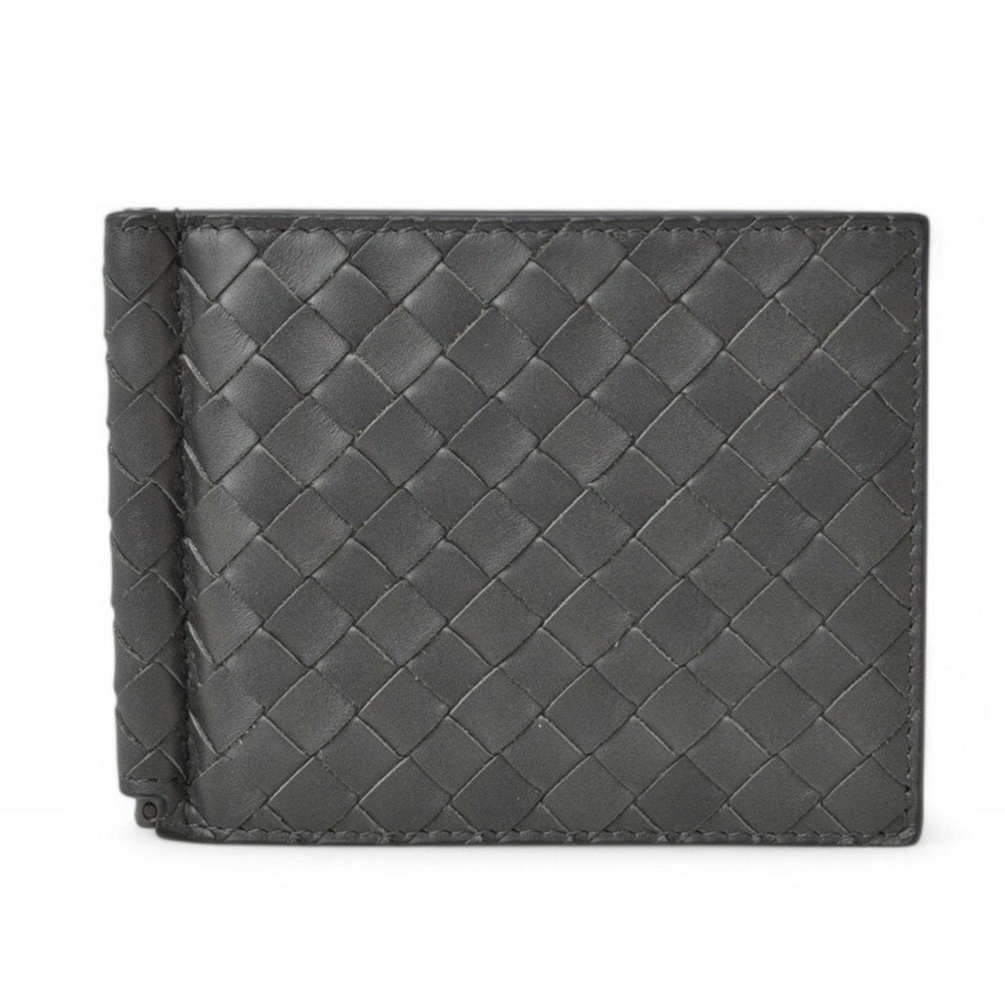 Bottega Veneta Bottega Veneta Wallet Money Clip BOTTEGA VENETA Folding Billfold Calfskin 123180 Gunmetal Size ONE SIZE - 9 Thumbnail