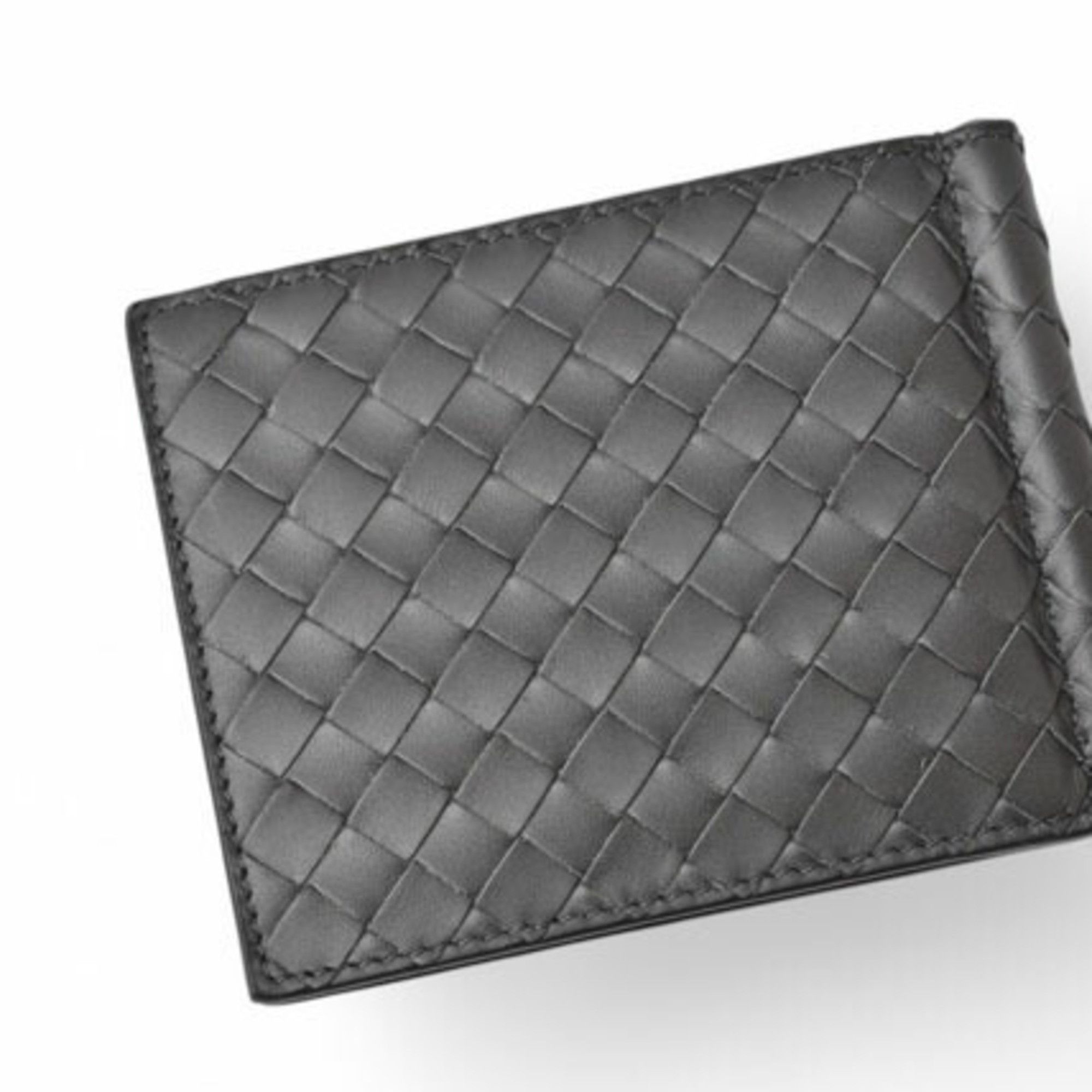 Bottega Veneta Bottega Veneta Wallet Money Clip BOTTEGA VENETA Folding Billfold Calfskin 123180 Gunmetal Size ONE SIZE - 4 Thumbnail