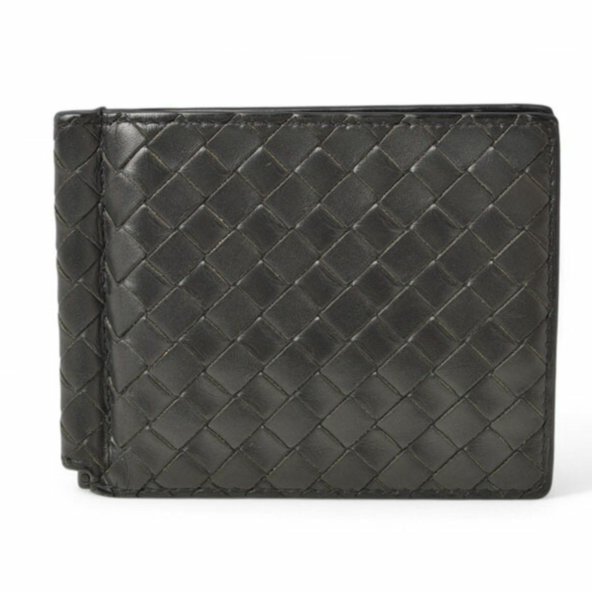 Bottega Veneta Bottega Veneta Wallet Money Clip BOTTEGA VENETA Folding Billfold Calfskin 123180 Black Size ONE SIZE - 2 Thumbnail