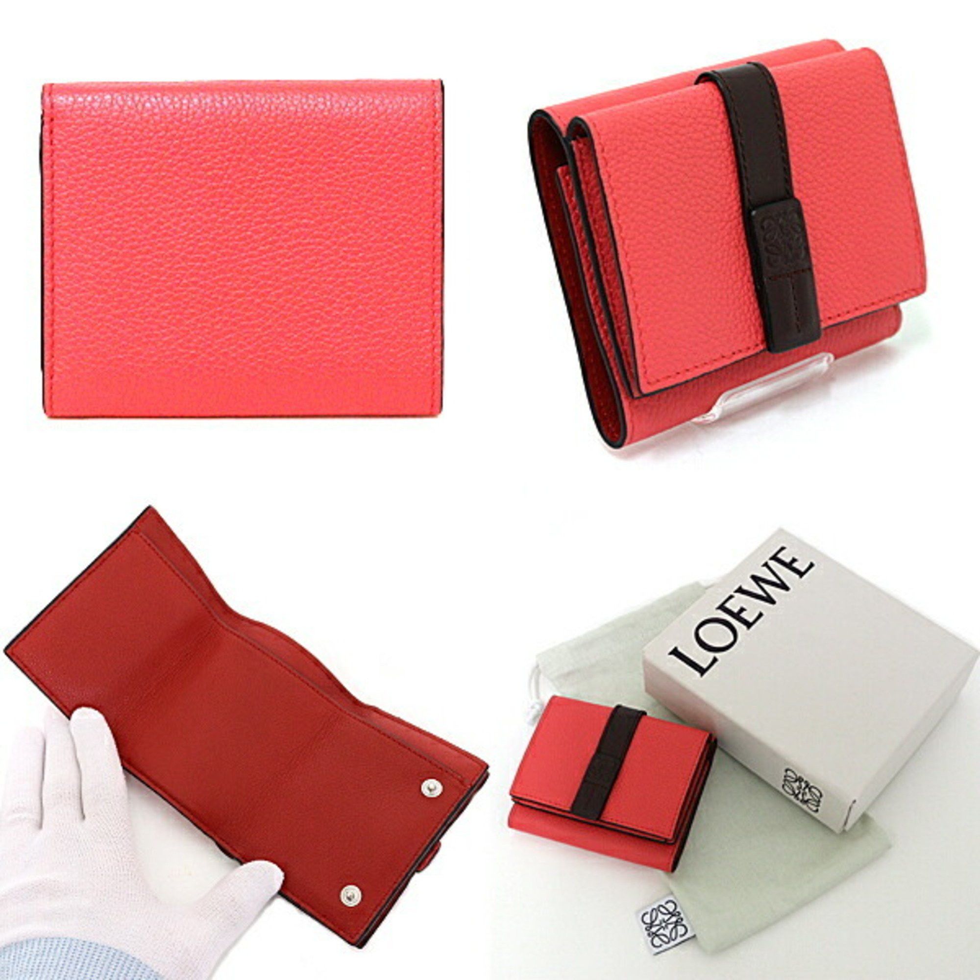 Loewe LOEWE Trifold Wallet, Compact Soft Grain Calfskin, C660S26X03, Pink, S Size ONE SIZE - 2 Thumbnail