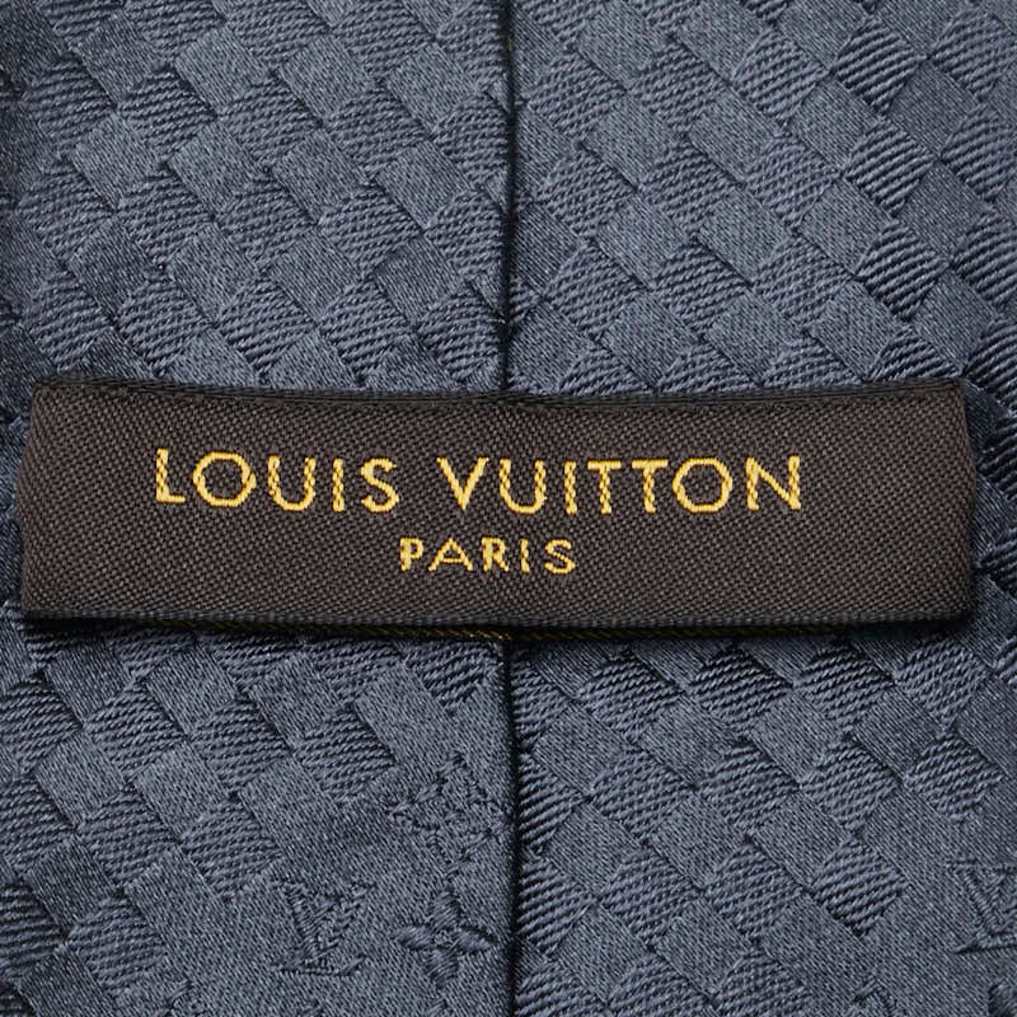 Louis Vuitton Louis Vuitton Cravate Mix Monogram Damier Tie Grey Silk Men's LOUIS VUITTON Size ONE SIZE - 4 Thumbnail