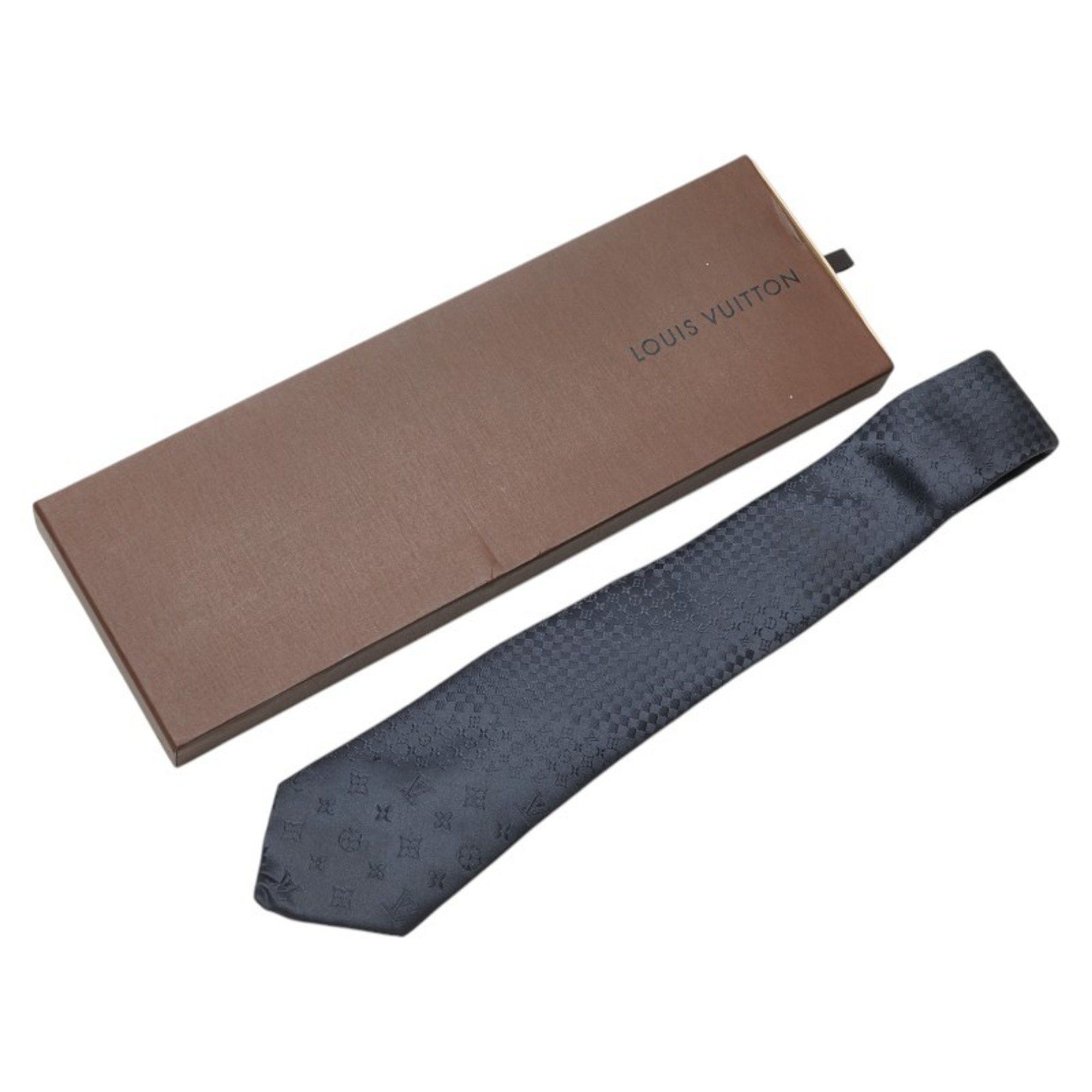 Louis Vuitton Louis Vuitton Cravate Mix Monogram Damier Tie Grey Silk Men's LOUIS VUITTON Size ONE SIZE - 6 Thumbnail