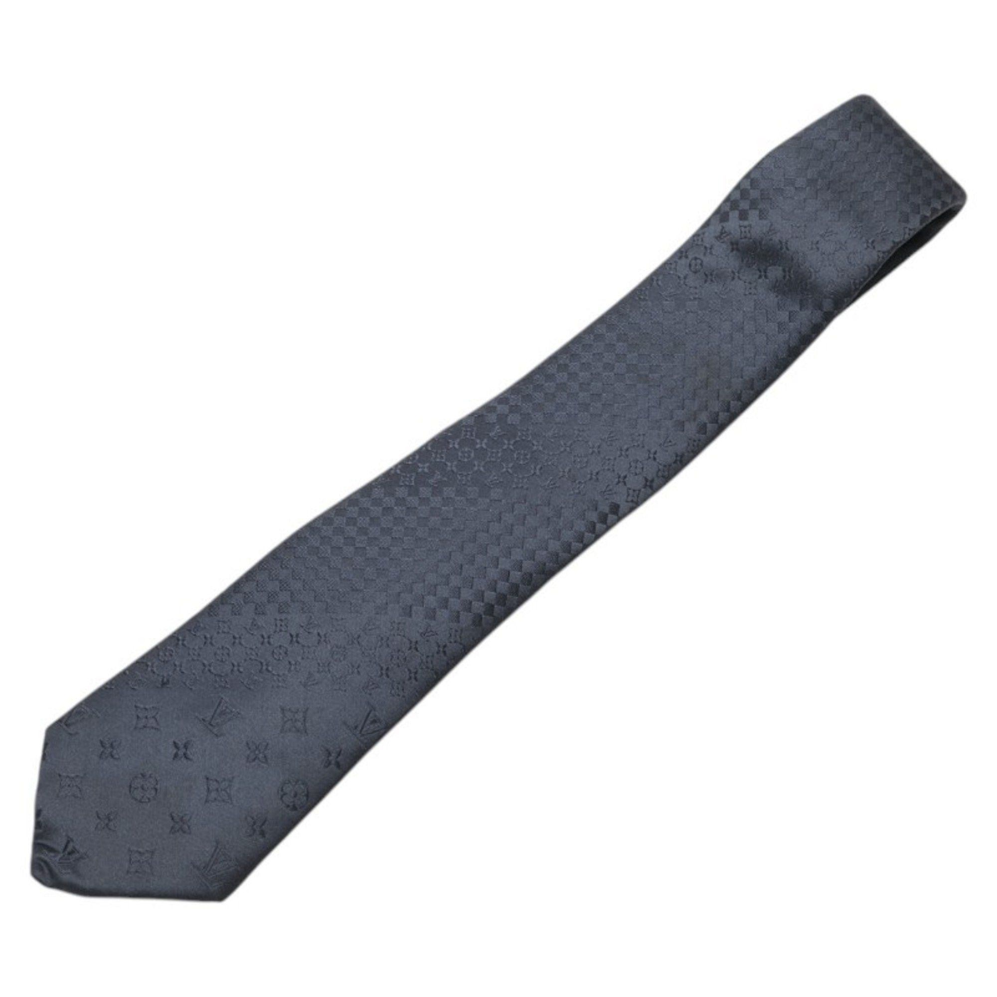 Louis Vuitton Louis Vuitton Cravate Mix Monogram Damier Tie Grey Silk Men's LOUIS VUITTON Size ONE SIZE - 2 Thumbnail