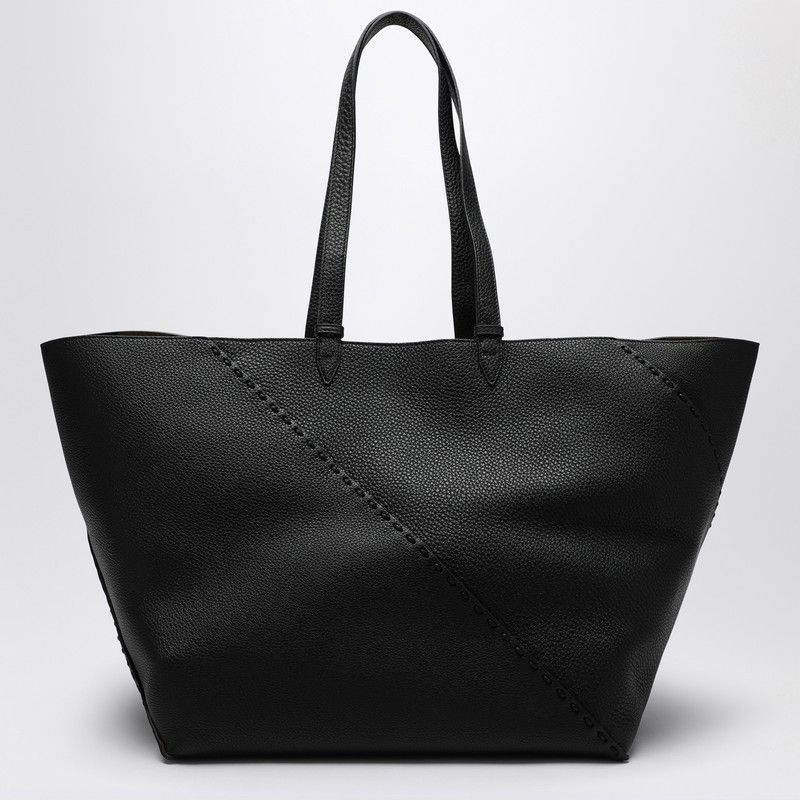 Fendi Fendi Black Diagonal Shopping Large Selleria Bag Size ONE SIZE - 2 Thumbnail