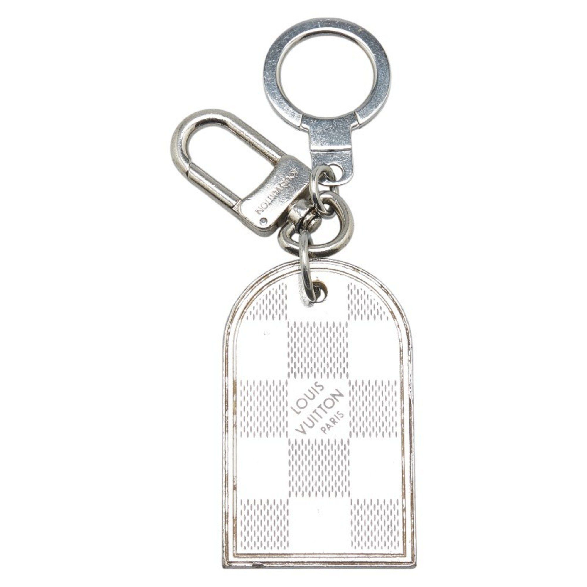 Louis Vuitton Louis Vuitton Damier Porte Cle Address Charm Keyring M65770 Silver Black Metal Men's LOUIS VUITTON Size ONE SIZE - 2 Thumbnail