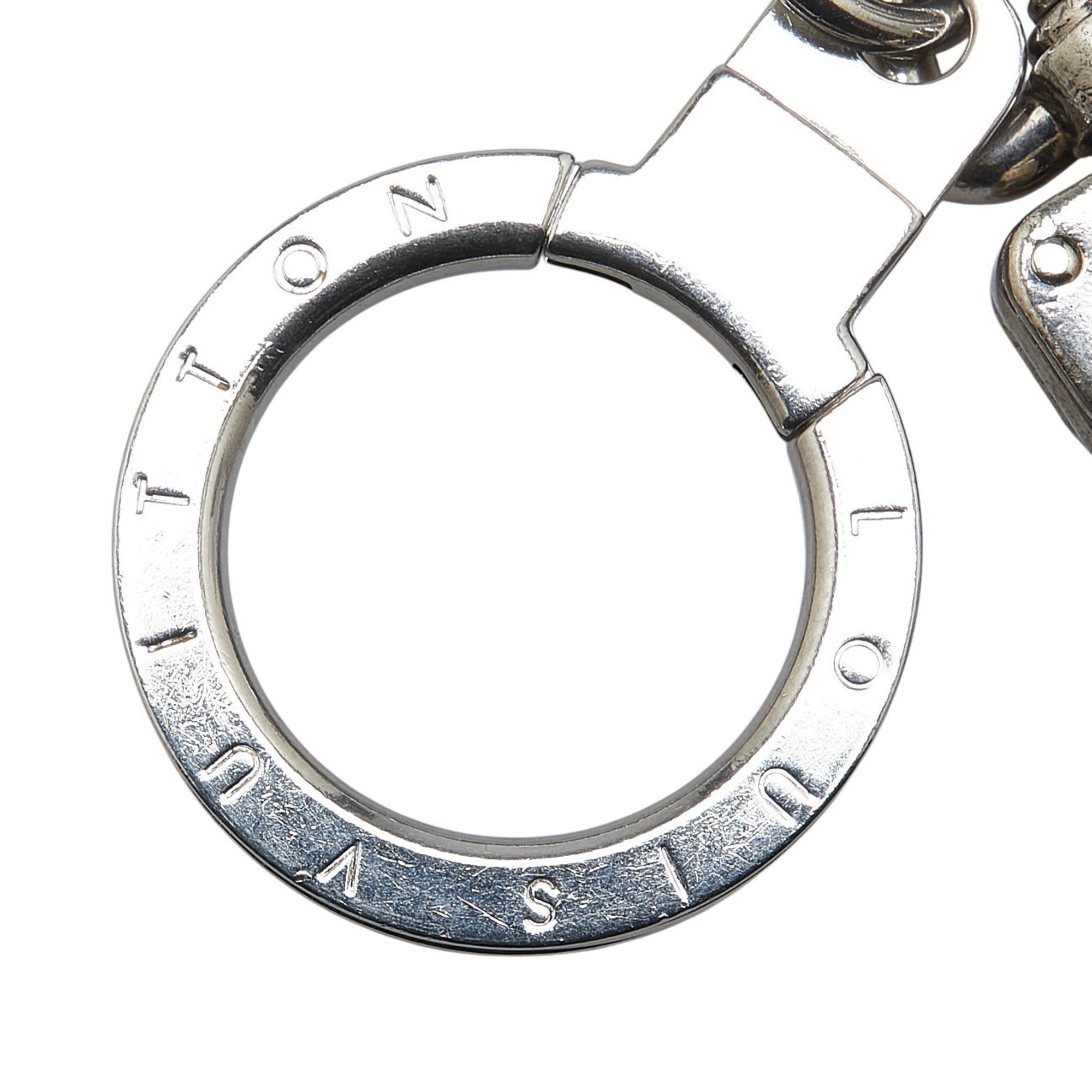 Louis Vuitton Louis Vuitton Damier Porte Cle Address Charm Keyring M65770 Silver Black Metal Men's LOUIS VUITTON Size ONE SIZE - 4 Thumbnail