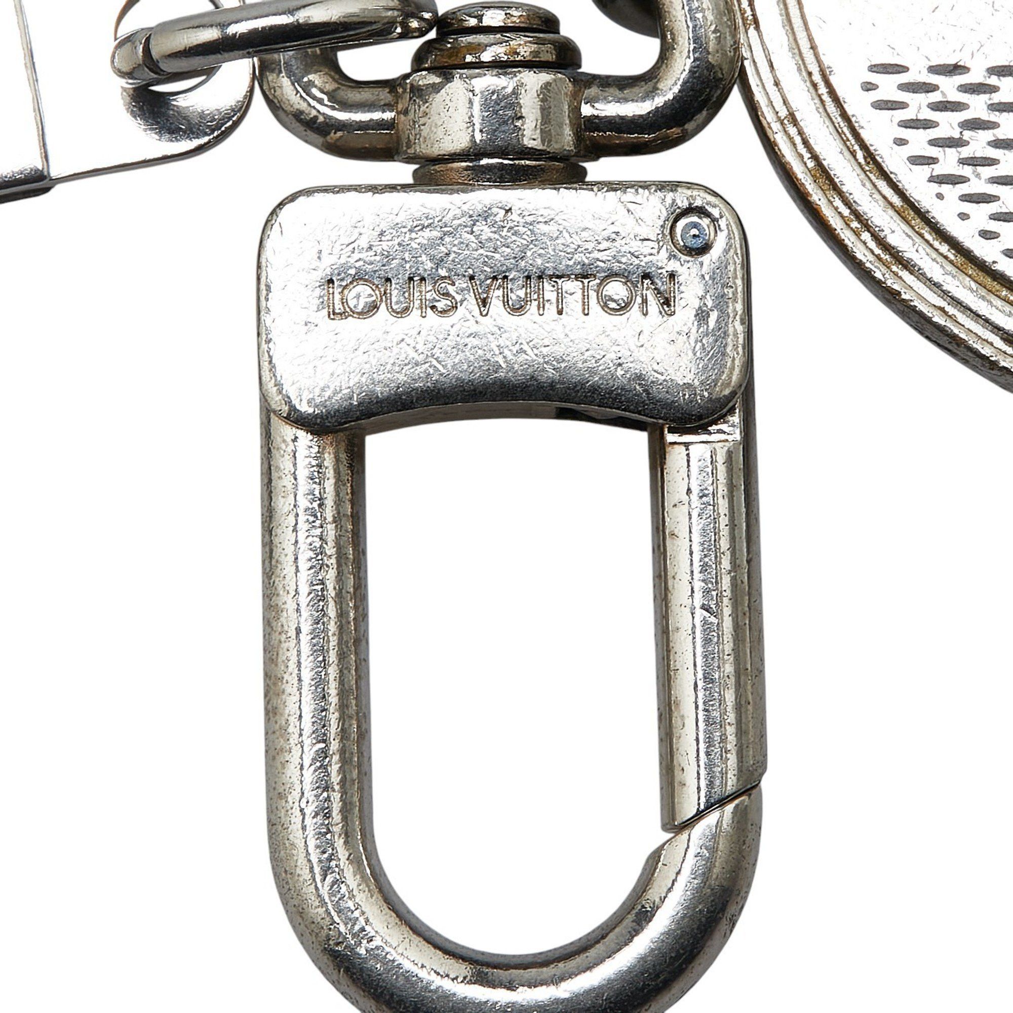 Louis Vuitton Louis Vuitton Damier Porte Cle Address Charm Keyring M65770 Silver Black Metal Men's LOUIS VUITTON Size ONE SIZE - 3 Thumbnail