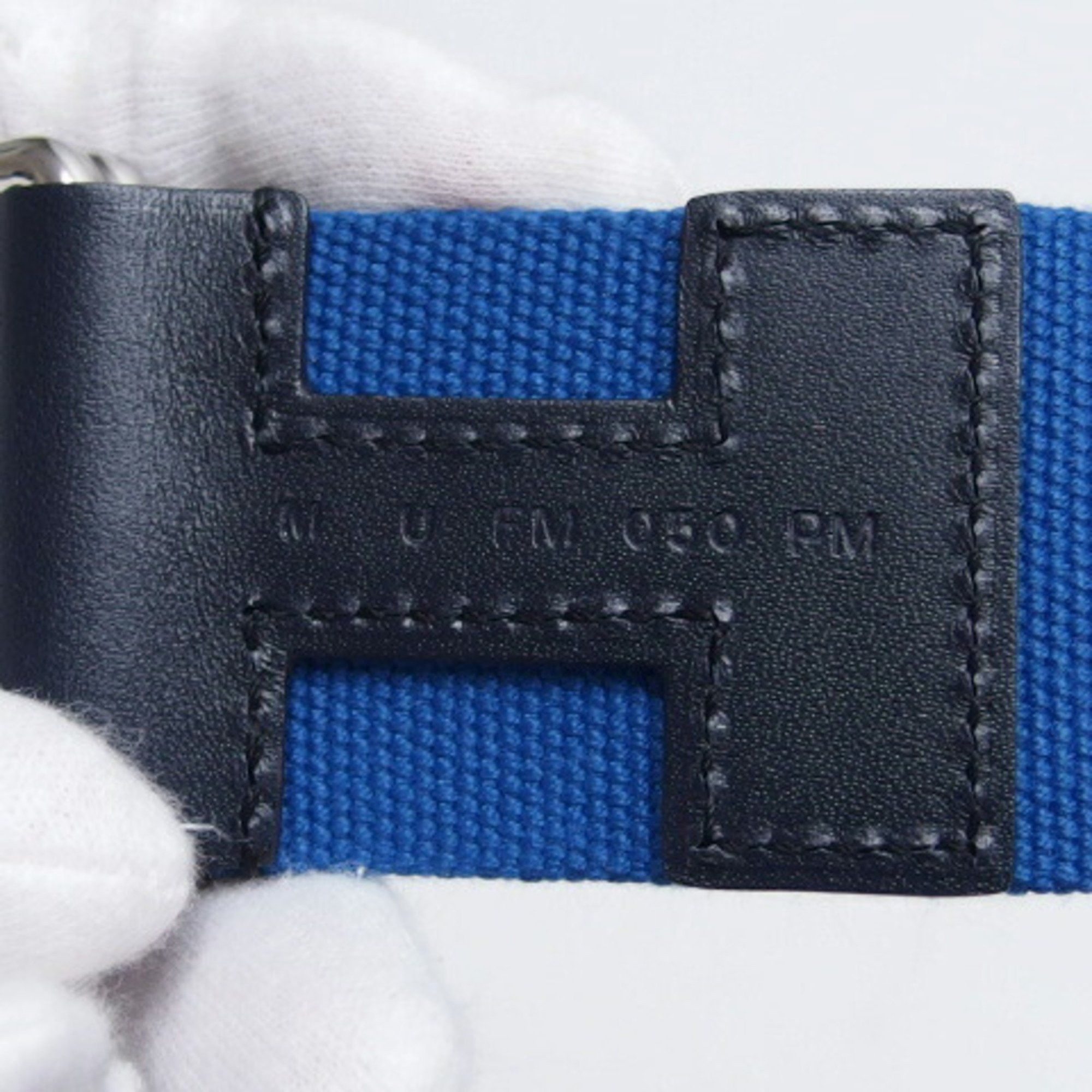 Hermes Hermes Belt Nomade Textile Blue x Black Size M Size ONE SIZE - 6 Thumbnail