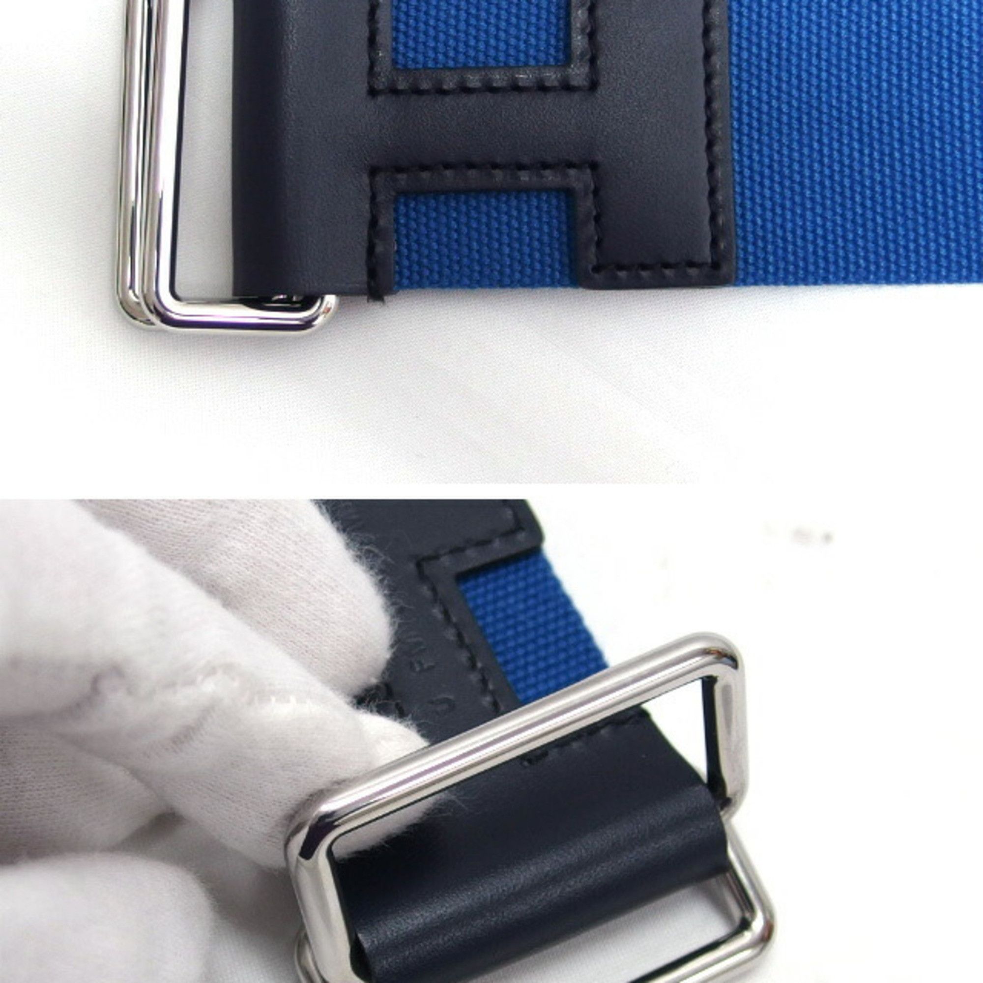 Hermes Hermes Belt Nomade Textile Blue x Black Size M Size ONE SIZE - 8 Thumbnail