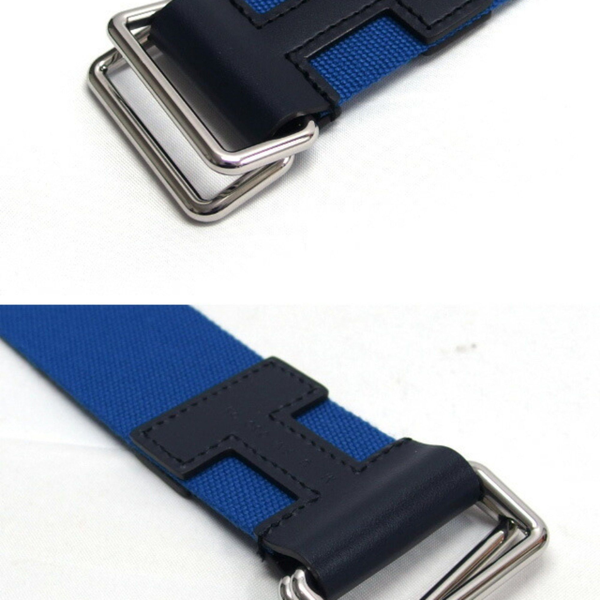 Hermes Hermes Belt Nomade Textile Blue x Black Size M Size ONE SIZE - 4 Thumbnail