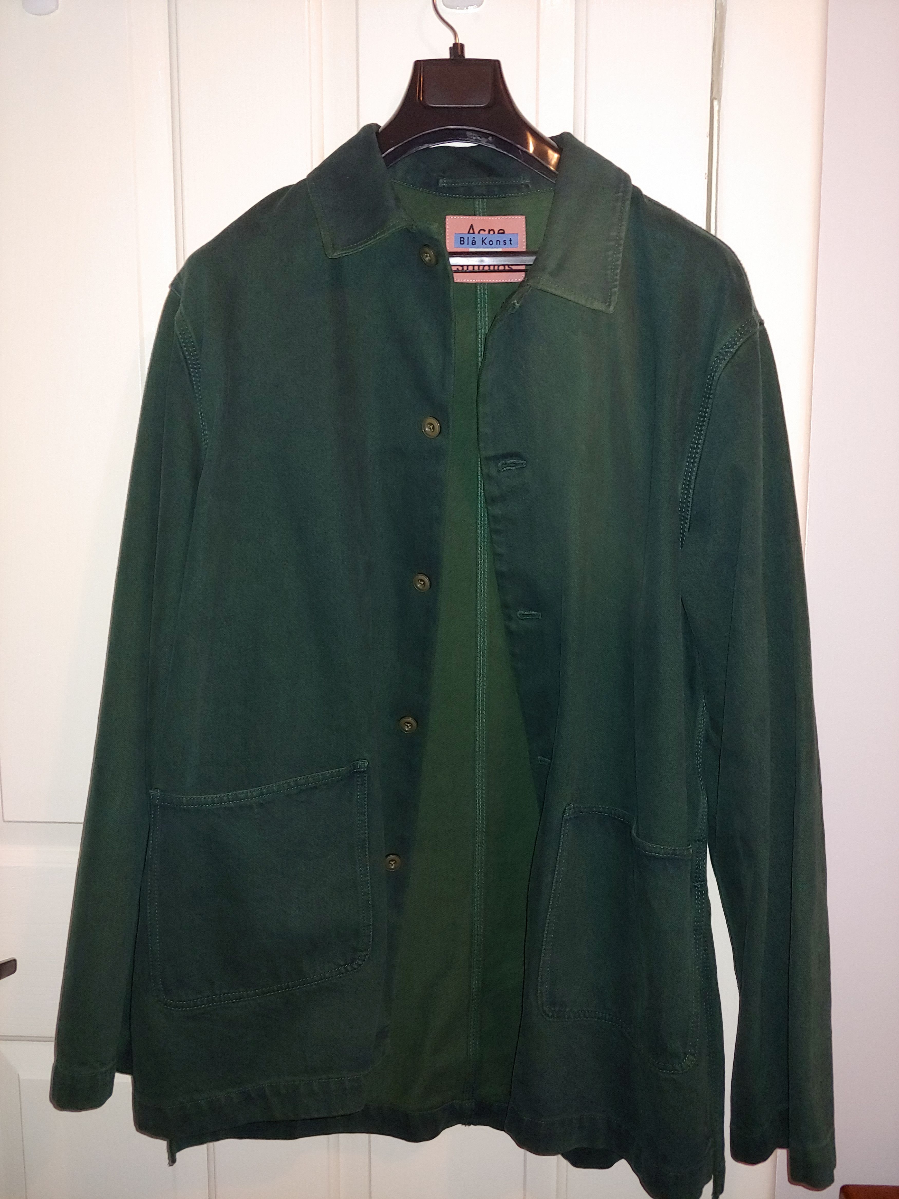 Acne Studios Bla Konst Green Denim Sheath Jacket Size US M / EU 48-50 / 2 - 1 Thumbnail