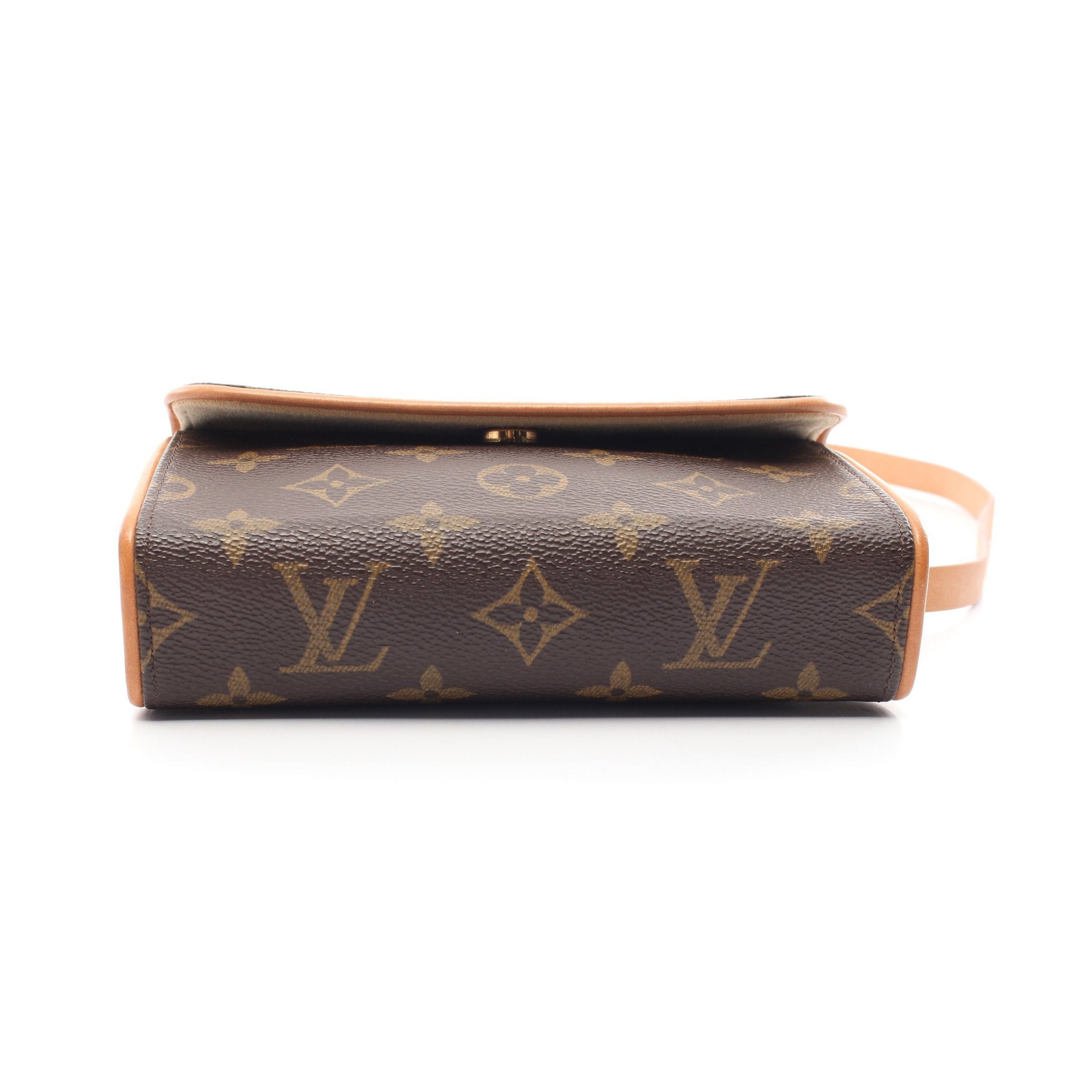 Louis Vuitton Louis Vuitton Pochette Florentine Monogram Body Bag Waist Leather Brown With Button Pressure (S) Size ONE SIZE - 10 Thumbnail