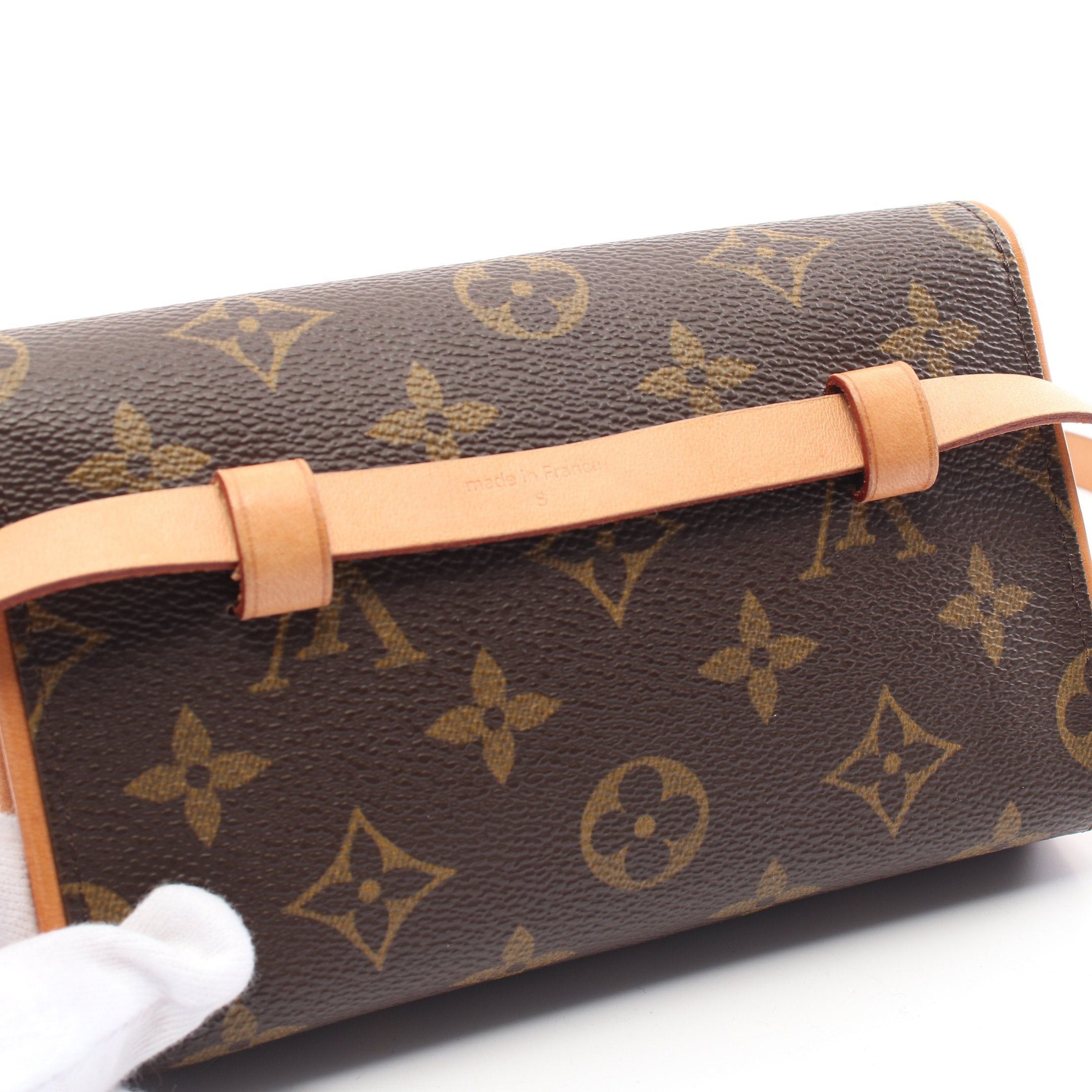Louis Vuitton Louis Vuitton Pochette Florentine Monogram Body Bag Waist Leather Brown With Button Pressure (S) Size ONE SIZE - 9 Thumbnail