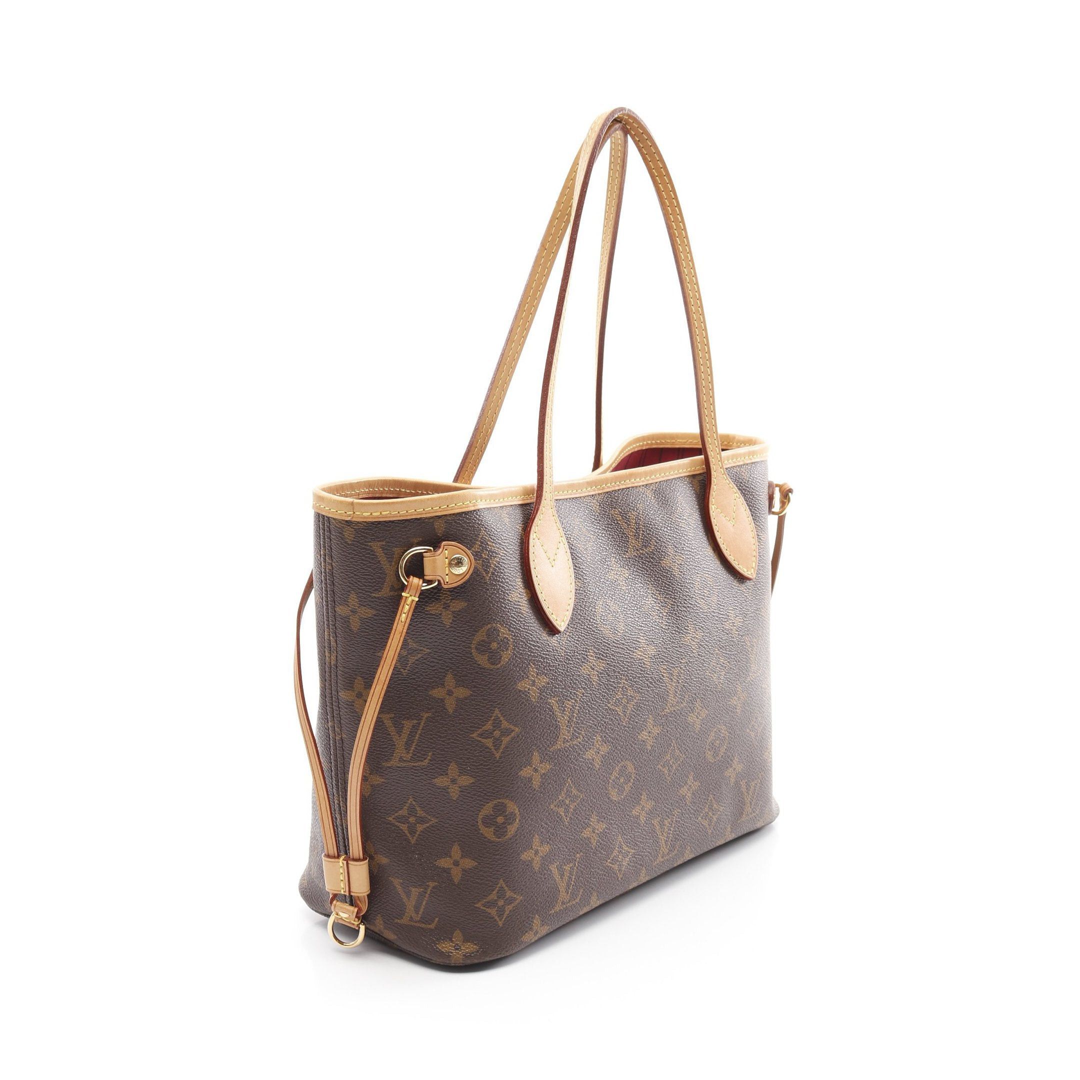 Louis Vuitton Louis Vuitton Neverfull Pm Monogram Fuchsia Handbag Tote Bag Leather Brown Size ONE SIZE - 2 Thumbnail