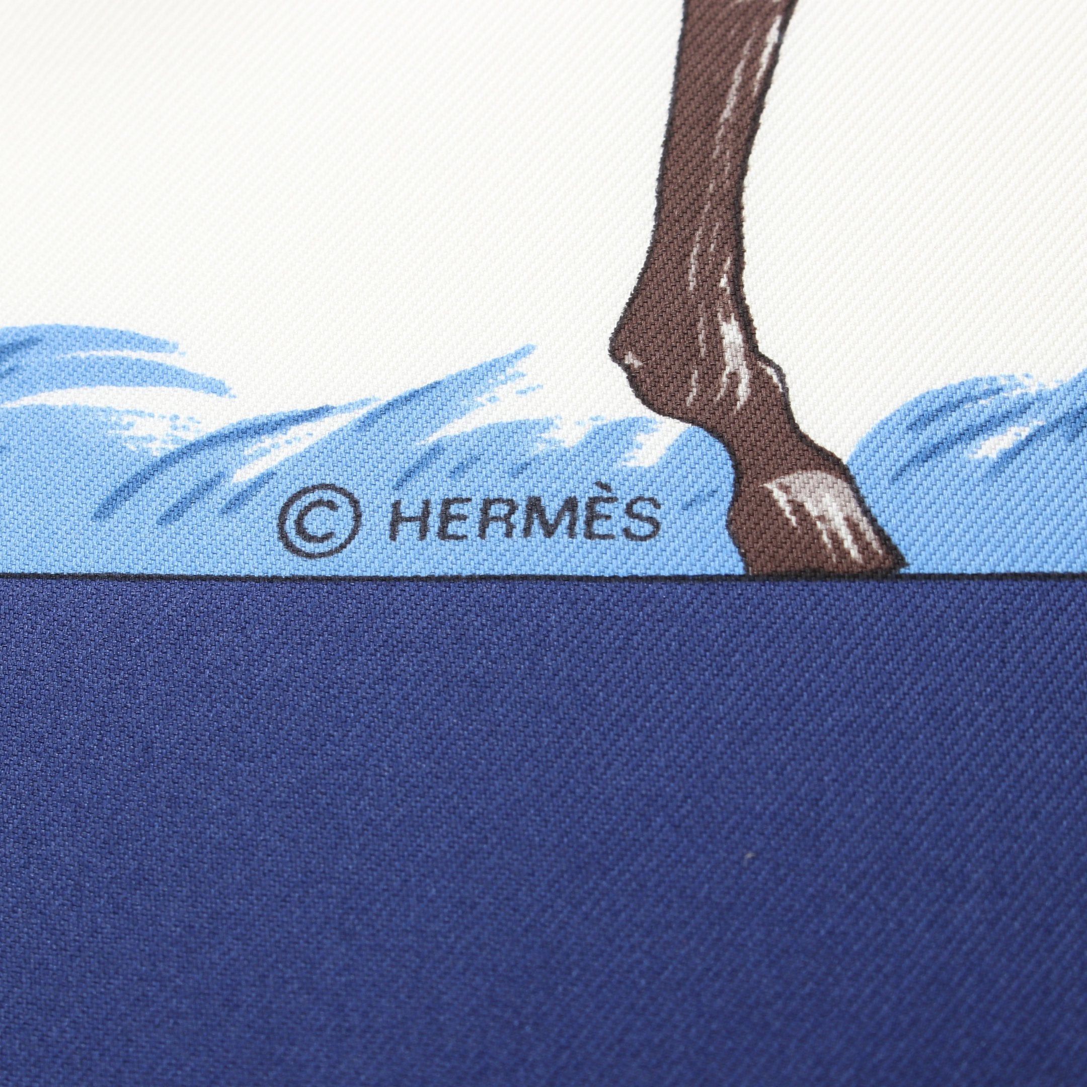 Hermes Hermes Carres 90 Turqueries En Lhonneur De Mr T Scarf Silk Navy Multicolor Size ONE SIZE - 2 Thumbnail
