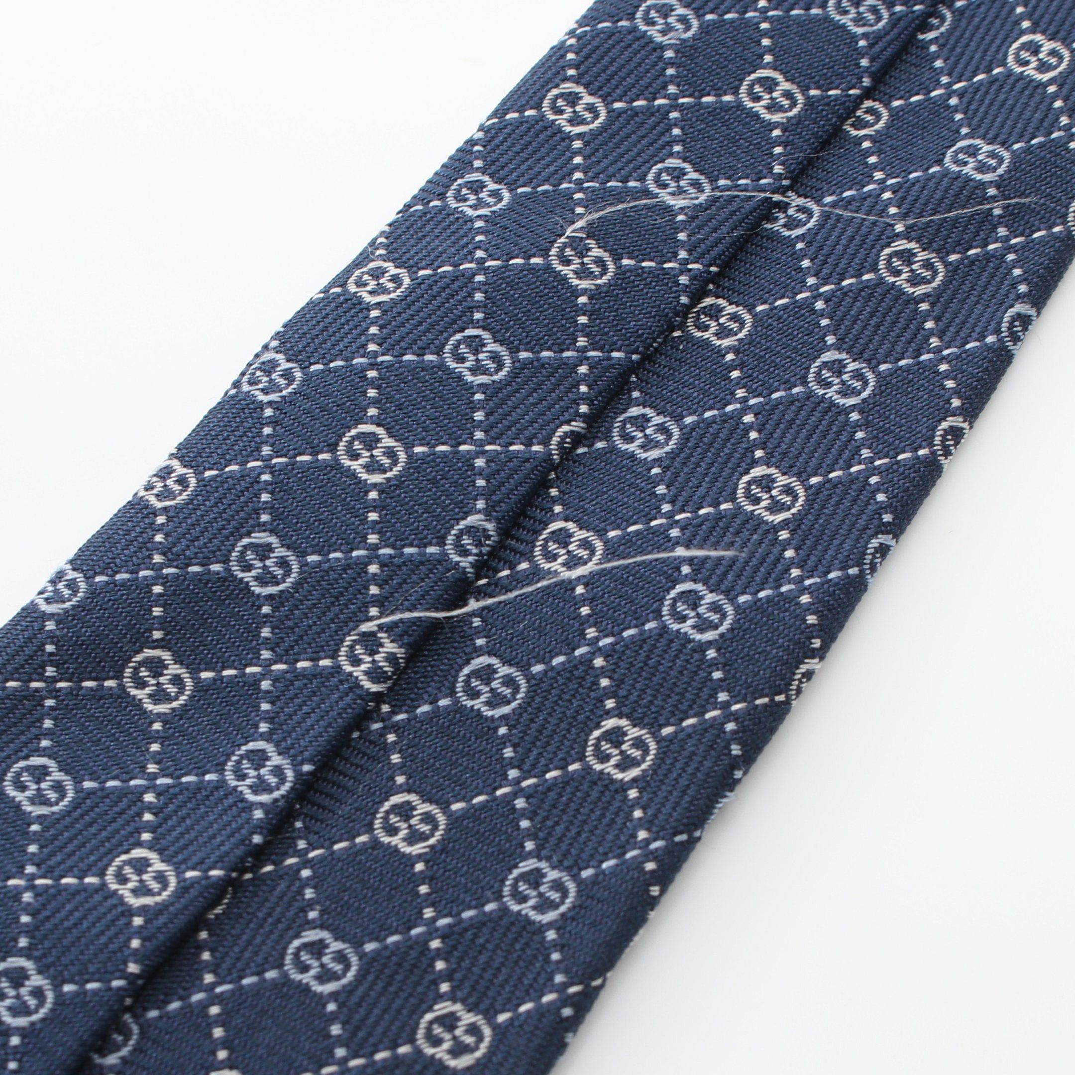 Gucci Gucci Tie Silk Navy Size ONE SIZE - 6 Thumbnail