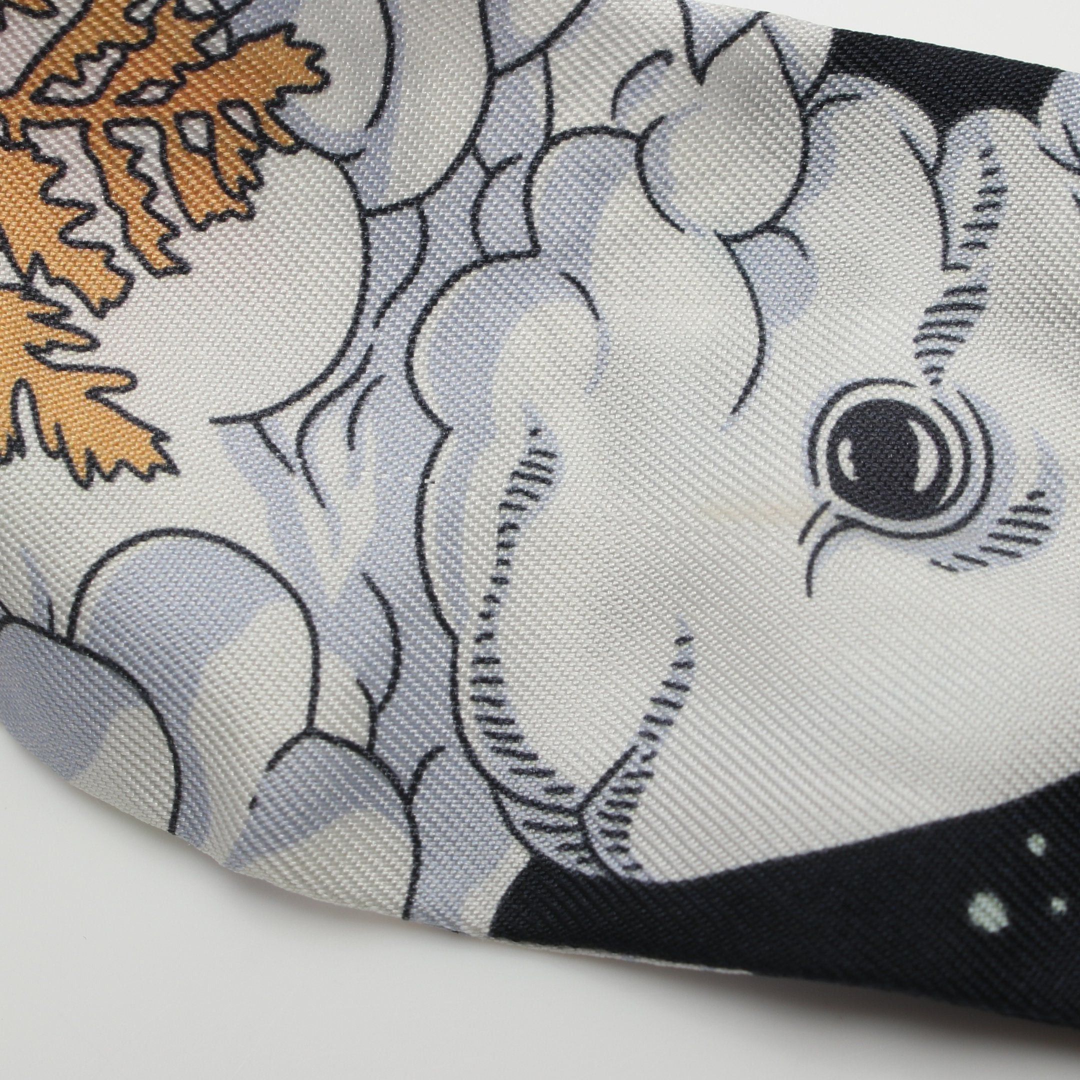 Hermes Hermes Twilly Sur Mon Nuage Ribbon Scarf Silk Black White Multicolor Size ONE SIZE - 5 Thumbnail