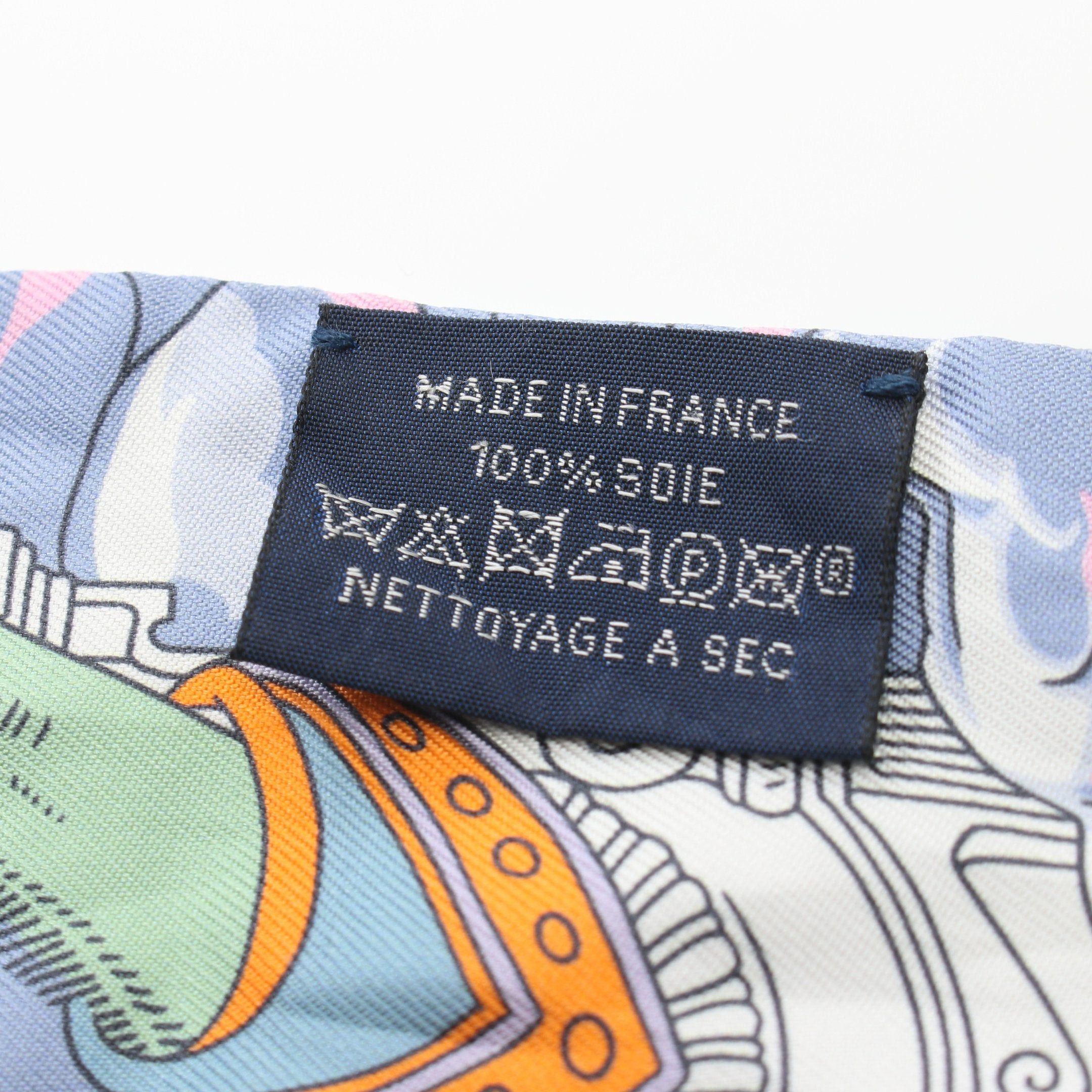 Hermes Hermes Twilly Sur Mon Nuage Ribbon Scarf Silk Black White Multicolor Size ONE SIZE - 3 Thumbnail