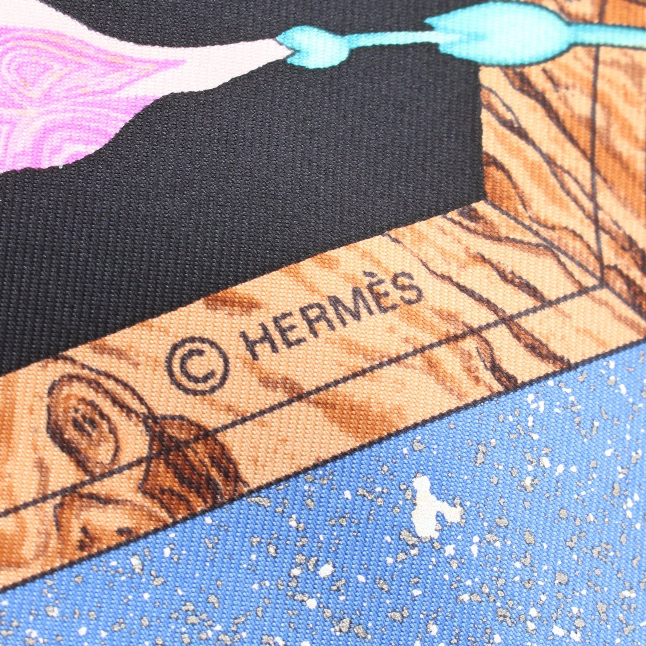 Hermes Hermes Carres 90 Pierres Orient Et Occident Scarf Silk Black Multicolor Size ONE SIZE - 2 Thumbnail