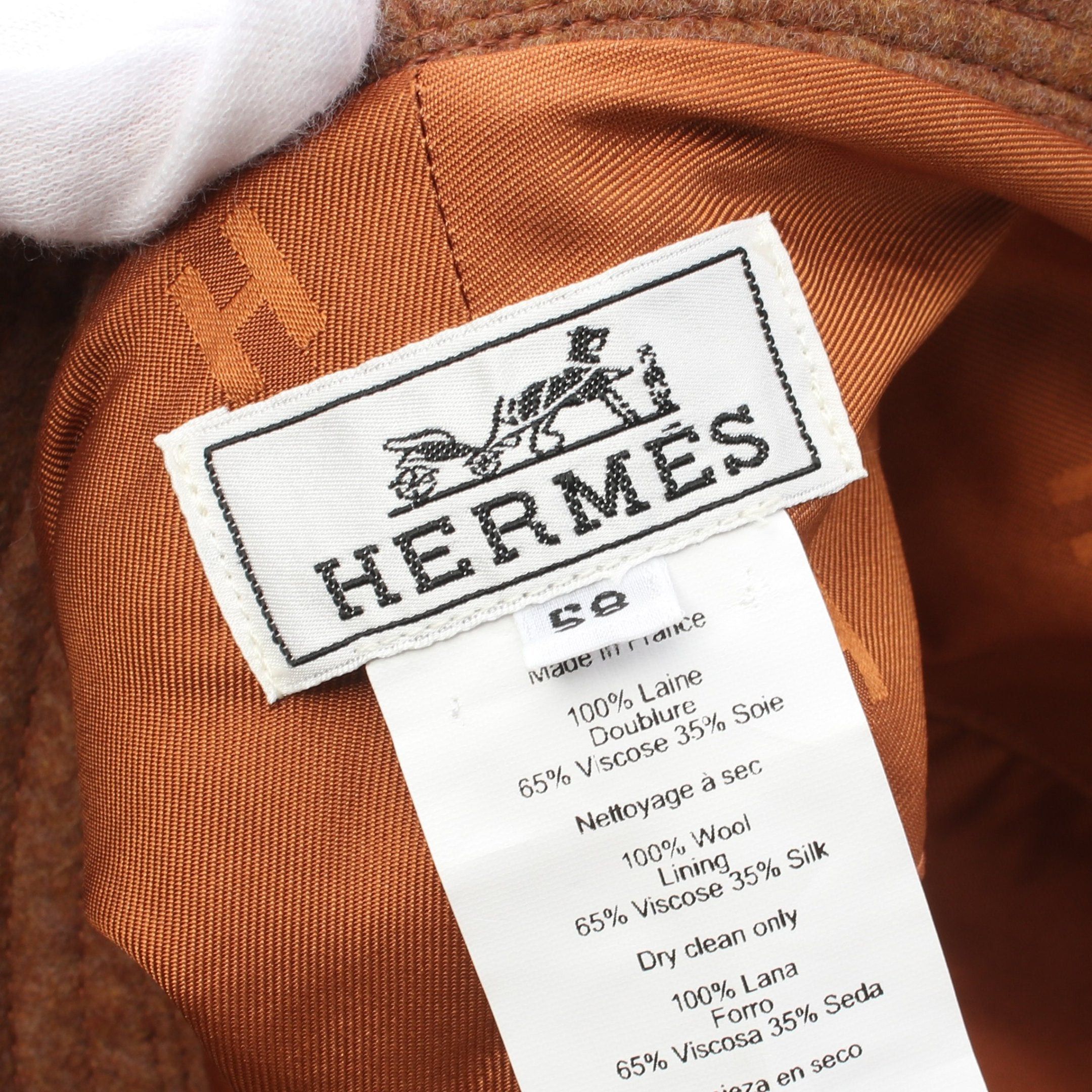 Hermes Hermes Bucket Hat Wool Light Brown Size ONE SIZE - 4 Thumbnail