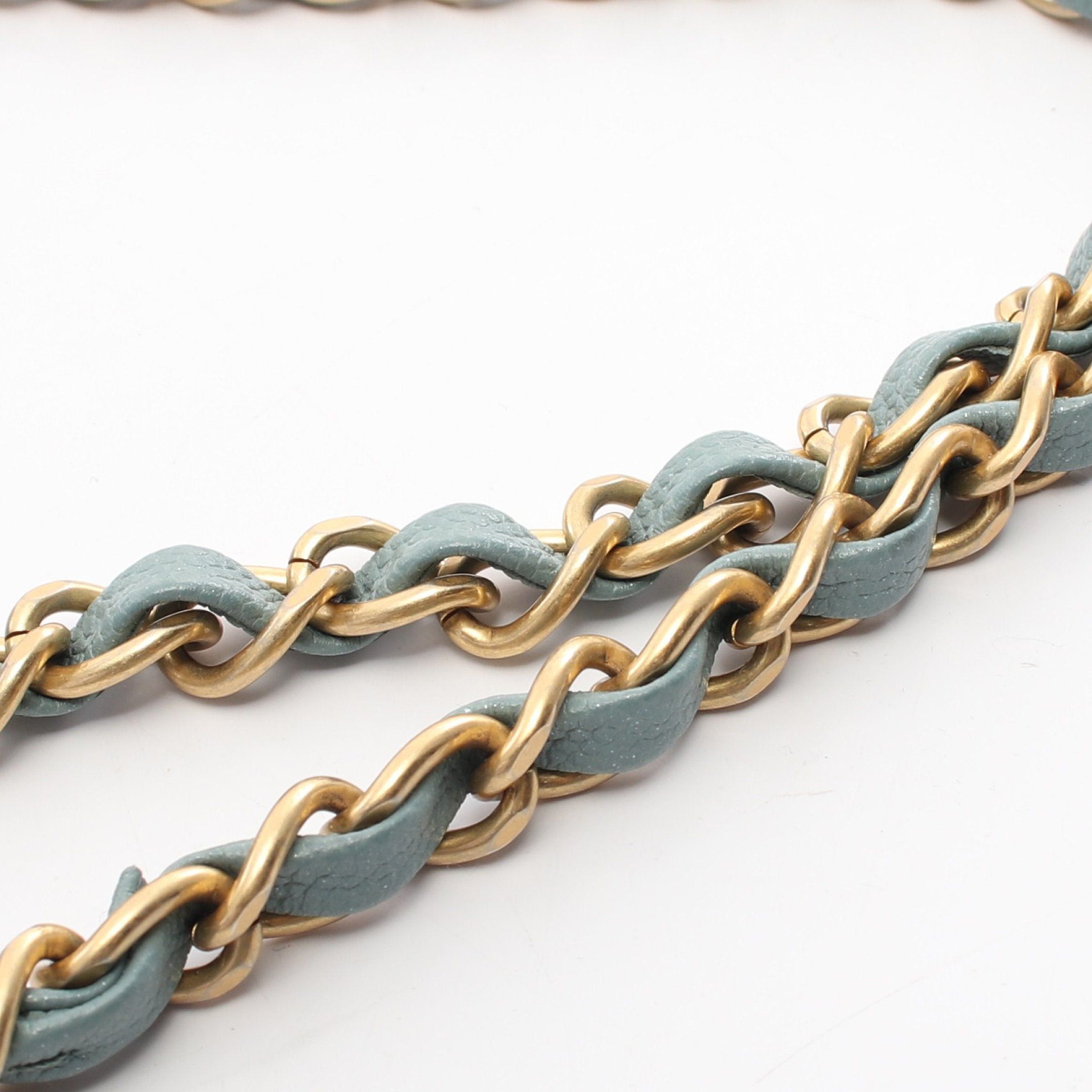 Chanel Chanel Matelasse Double Flap Chain Shoulder Bag Caviar Skin Blue Gray Gold Hardware Lame Processing Size ONE SIZE - 10 Thumbnail