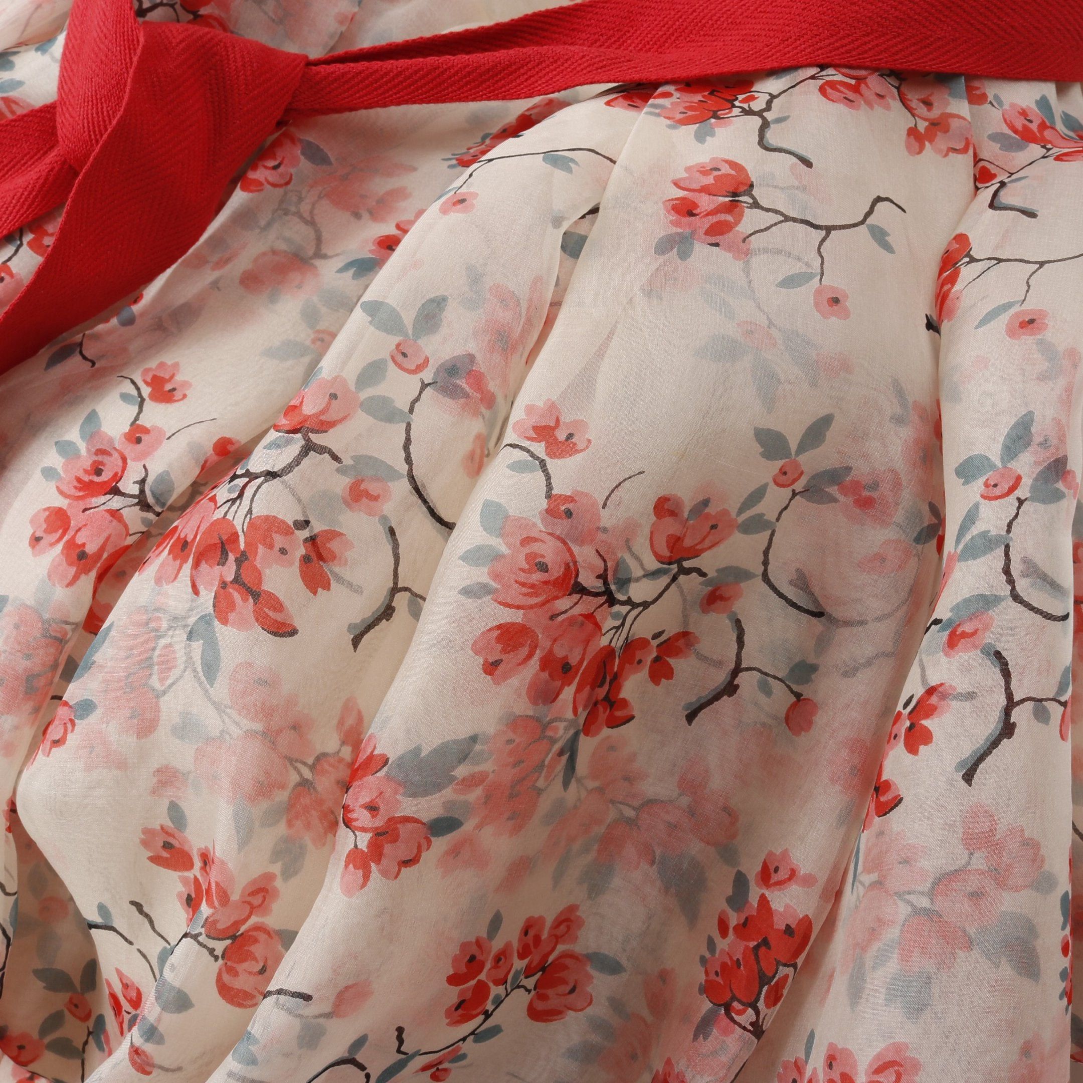Valentino Valentino One Piece No Sleeve Floral Pattern Silk Ivory Pink Size ONE SIZE - 8 Thumbnail