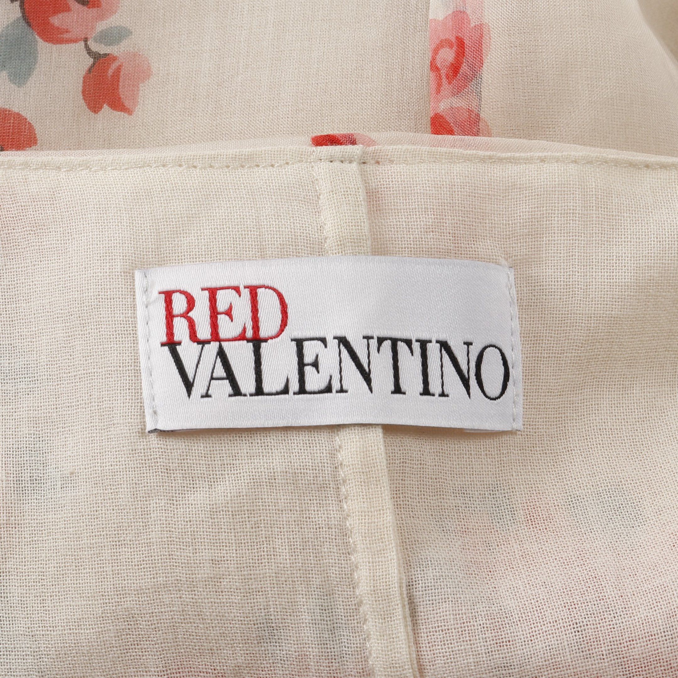 Valentino Valentino One Piece No Sleeve Floral Pattern Silk Ivory Pink Size ONE SIZE - 3 Thumbnail