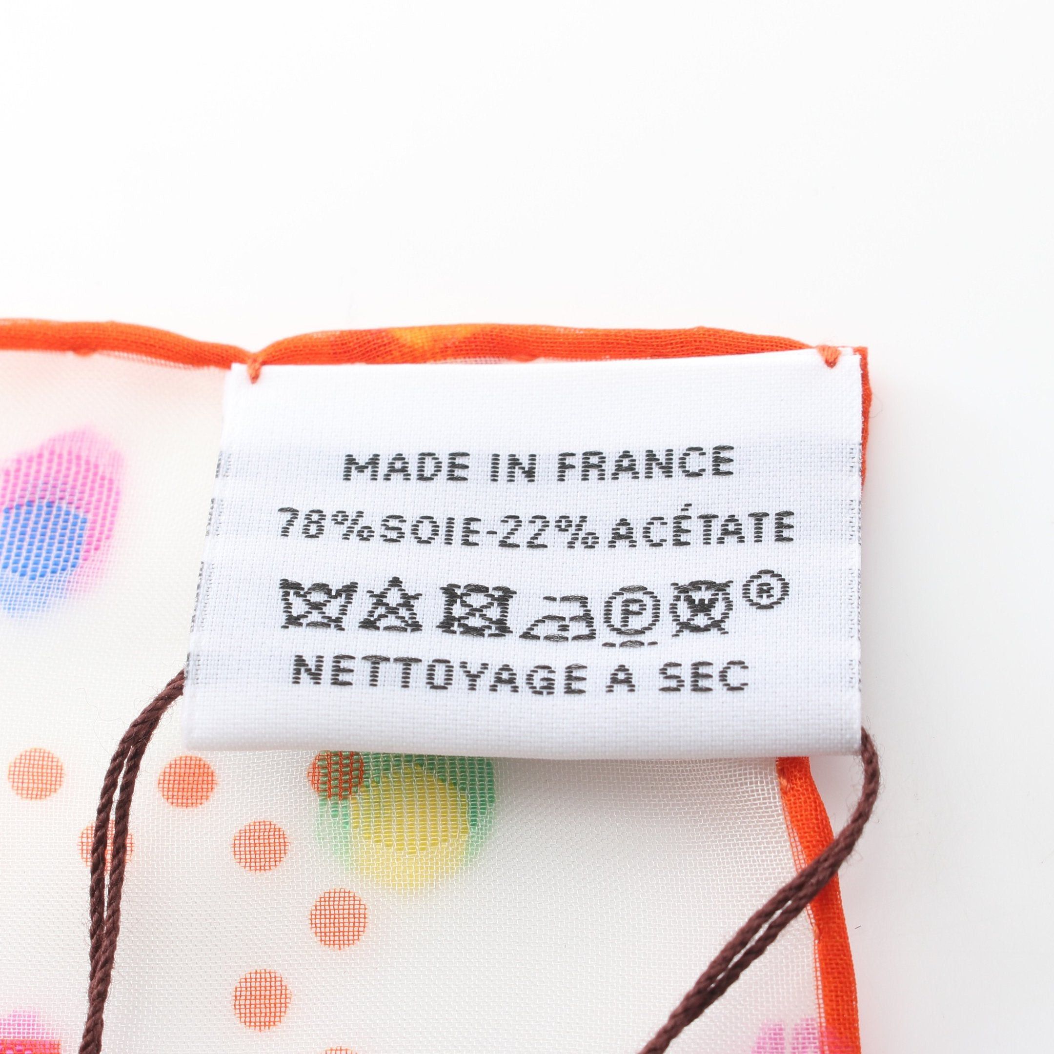 Hermes Hermes Carre 60 Sangles En Zigzag Scarf Silk Orange Multicolor Size ONE SIZE - 3 Thumbnail