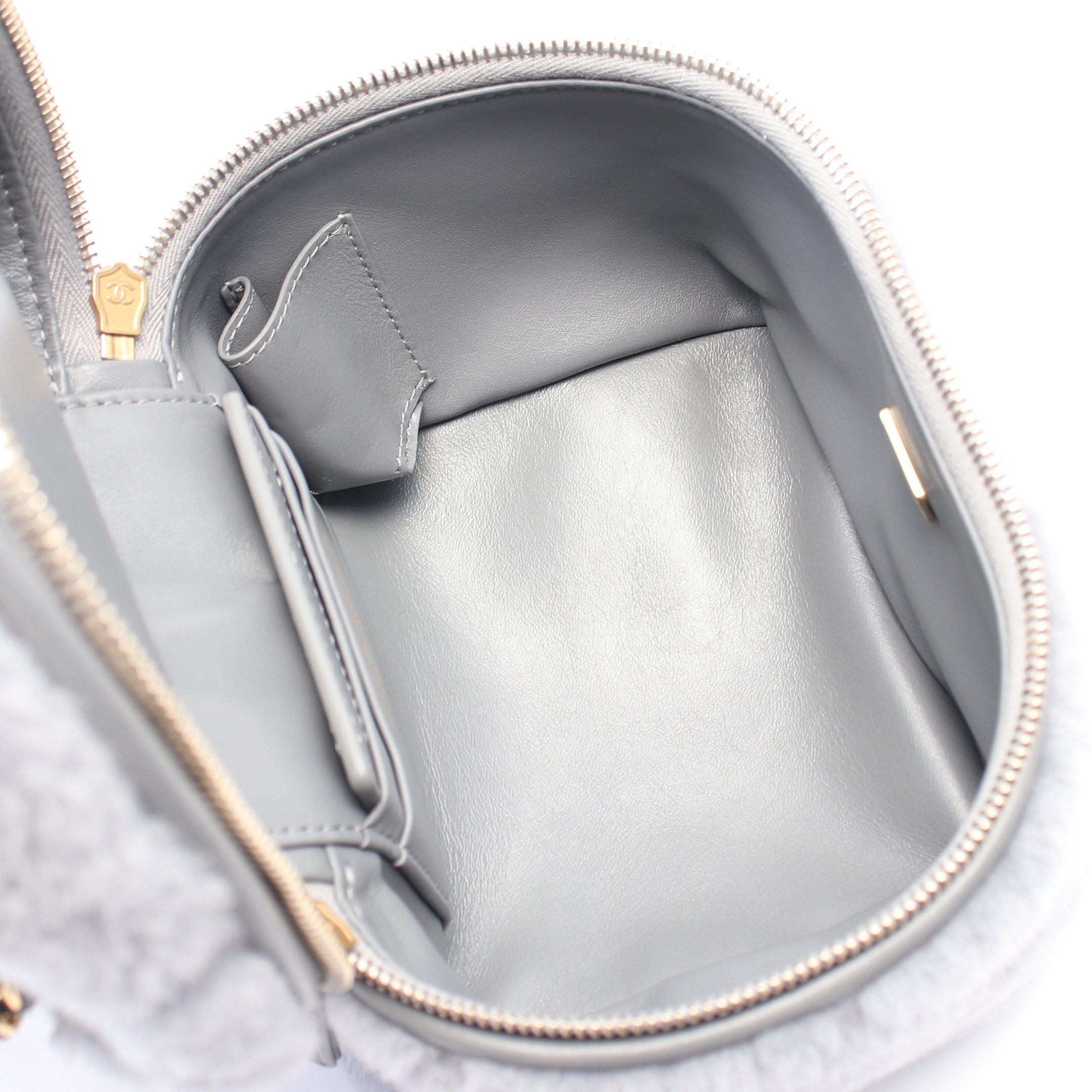 Chanel Chanel Matelasse Vanity Chain Shoulder Bag Fur Gray Gold Hardware Size ONE SIZE - 3 Thumbnail