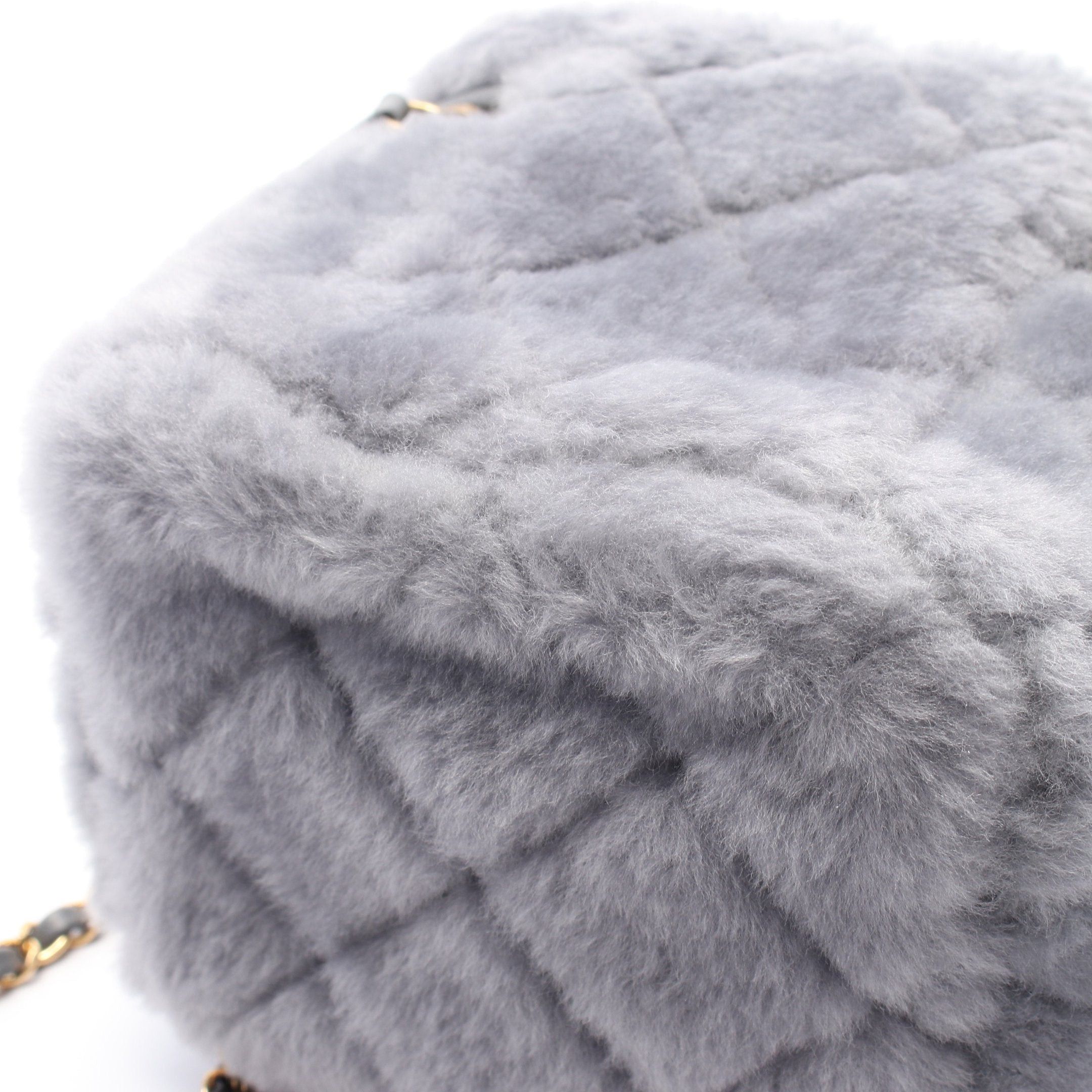 Chanel Chanel Matelasse Vanity Chain Shoulder Bag Fur Gray Gold Hardware Size ONE SIZE - 6 Thumbnail