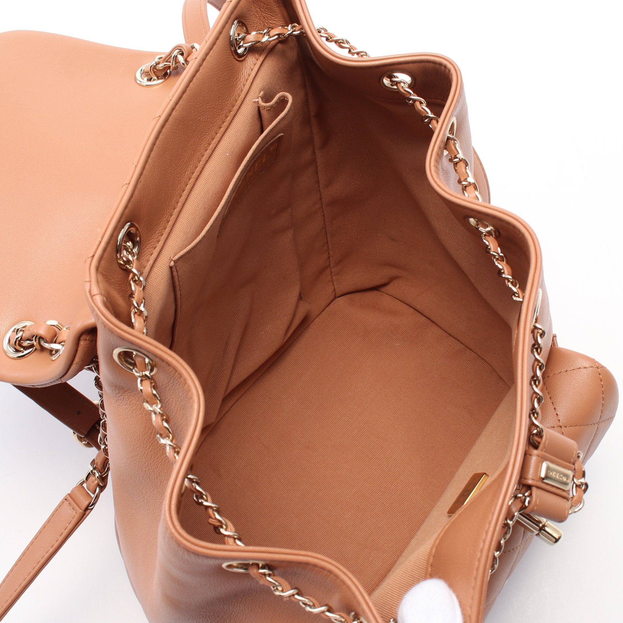 Chanel Chanel Matelasse Backpack Rucksack Leather Light Brown Gold Hardware Size ONE SIZE - 3 Thumbnail