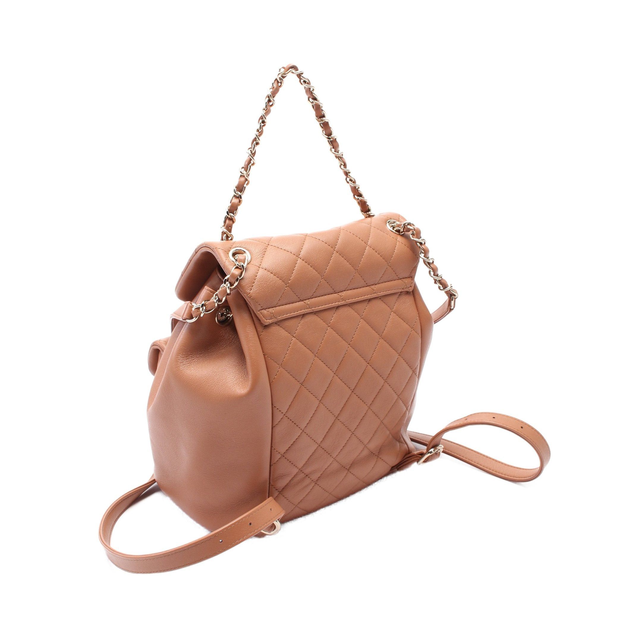 Chanel Chanel Matelasse Backpack Rucksack Leather Light Brown Gold Hardware Size ONE SIZE - 2 Thumbnail