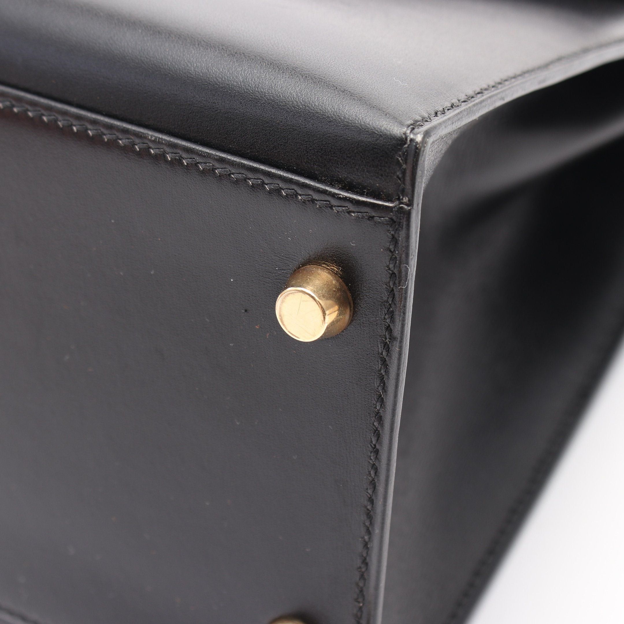 Hermes Hermes Kelly32 Handbag Box Calf Black Gold Hardware Stamp (Manufactured Around 2002) Size ONE SIZE - 10 Thumbnail