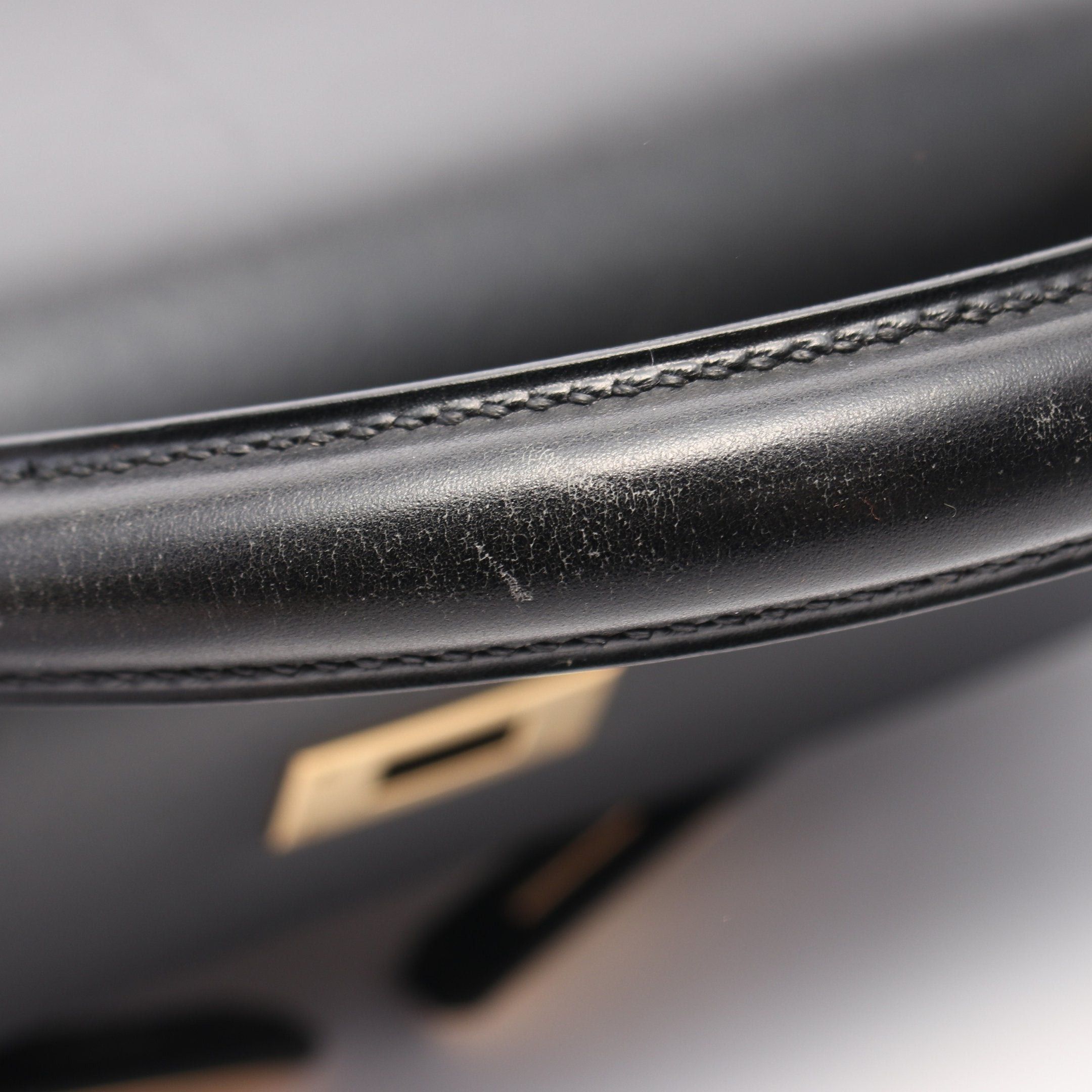 Hermes Hermes Kelly32 Handbag Box Calf Black Gold Hardware Stamp (Manufactured Around 2002) Size ONE SIZE - 8 Thumbnail