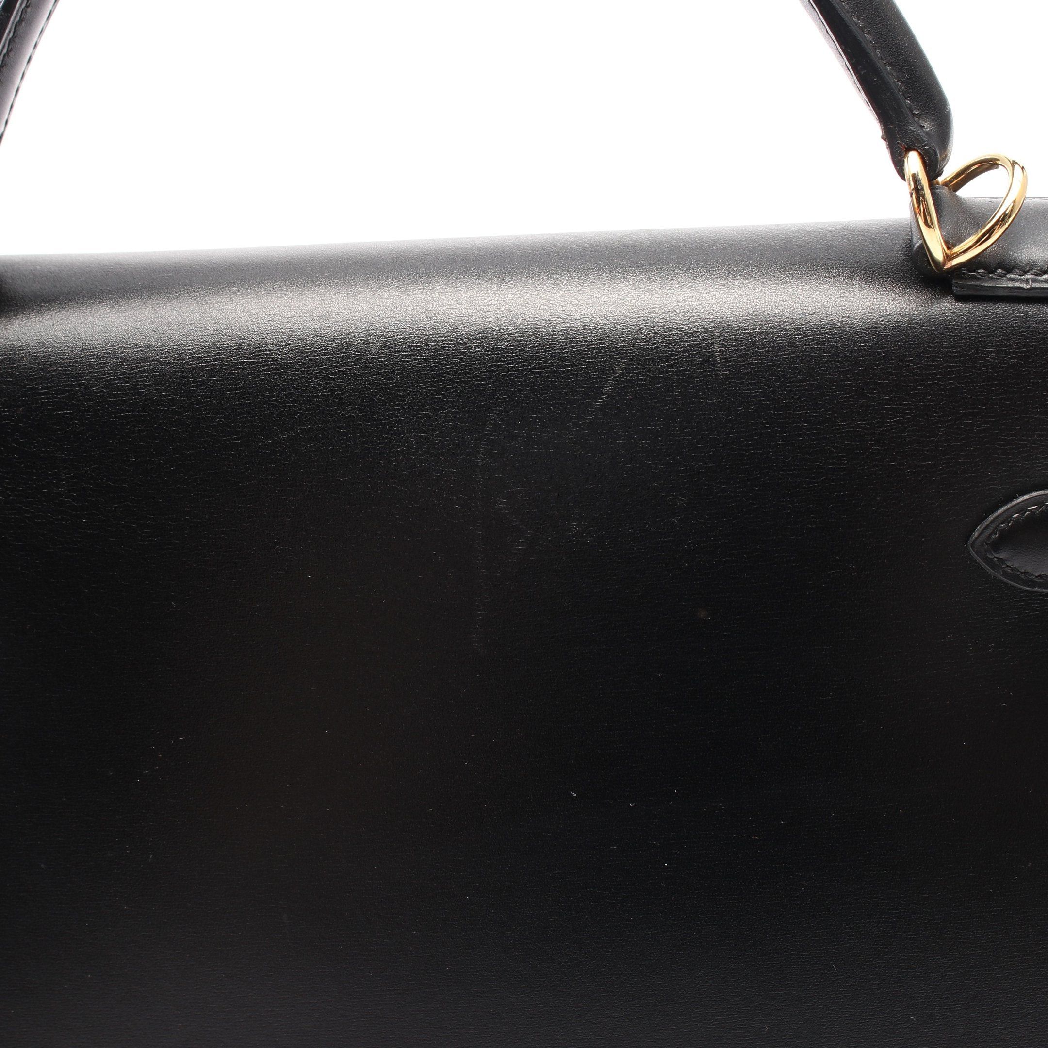 Hermes Hermes Kelly32 Handbag Box Calf Black Gold Hardware Stamp (Manufactured Around 2002) Size ONE SIZE - 12 Thumbnail