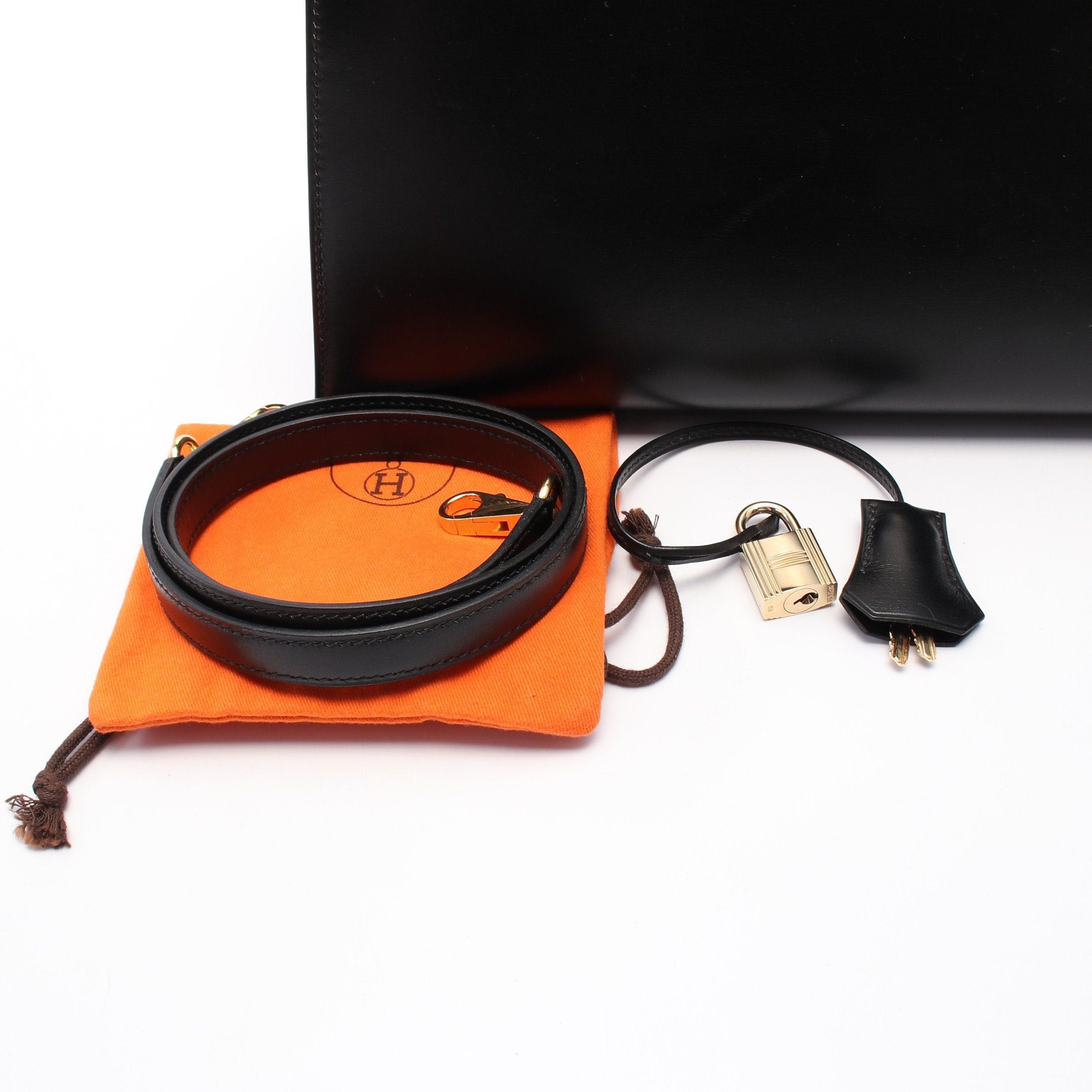 Hermes Hermes Kelly32 Handbag Box Calf Black Gold Hardware Stamp (Manufactured Around 2002) Size ONE SIZE - 6 Thumbnail