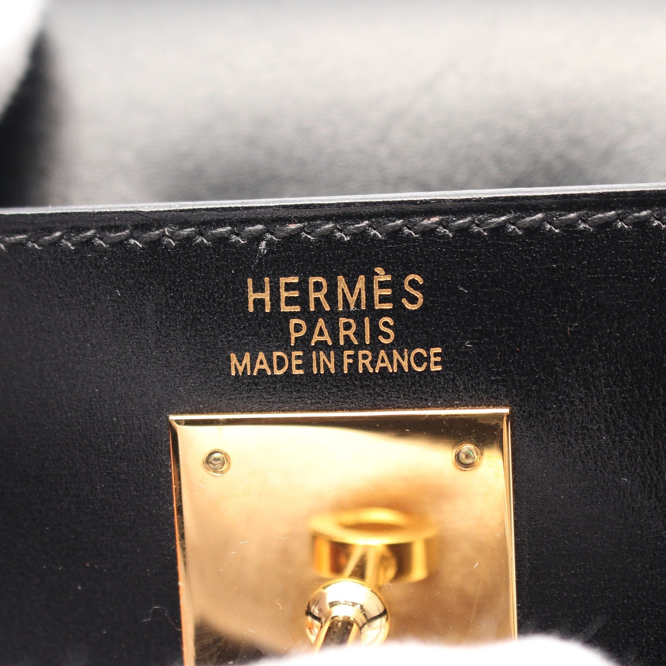 Hermes Hermes Kelly32 Handbag Box Calf Black Gold Hardware Stamp (Manufactured Around 2002) Size ONE SIZE - 4 Thumbnail