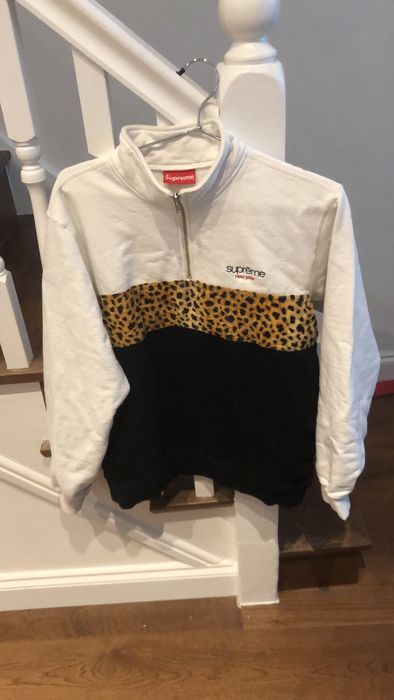 Supreme Supreme Leopard Panel Half Zip | Grailed