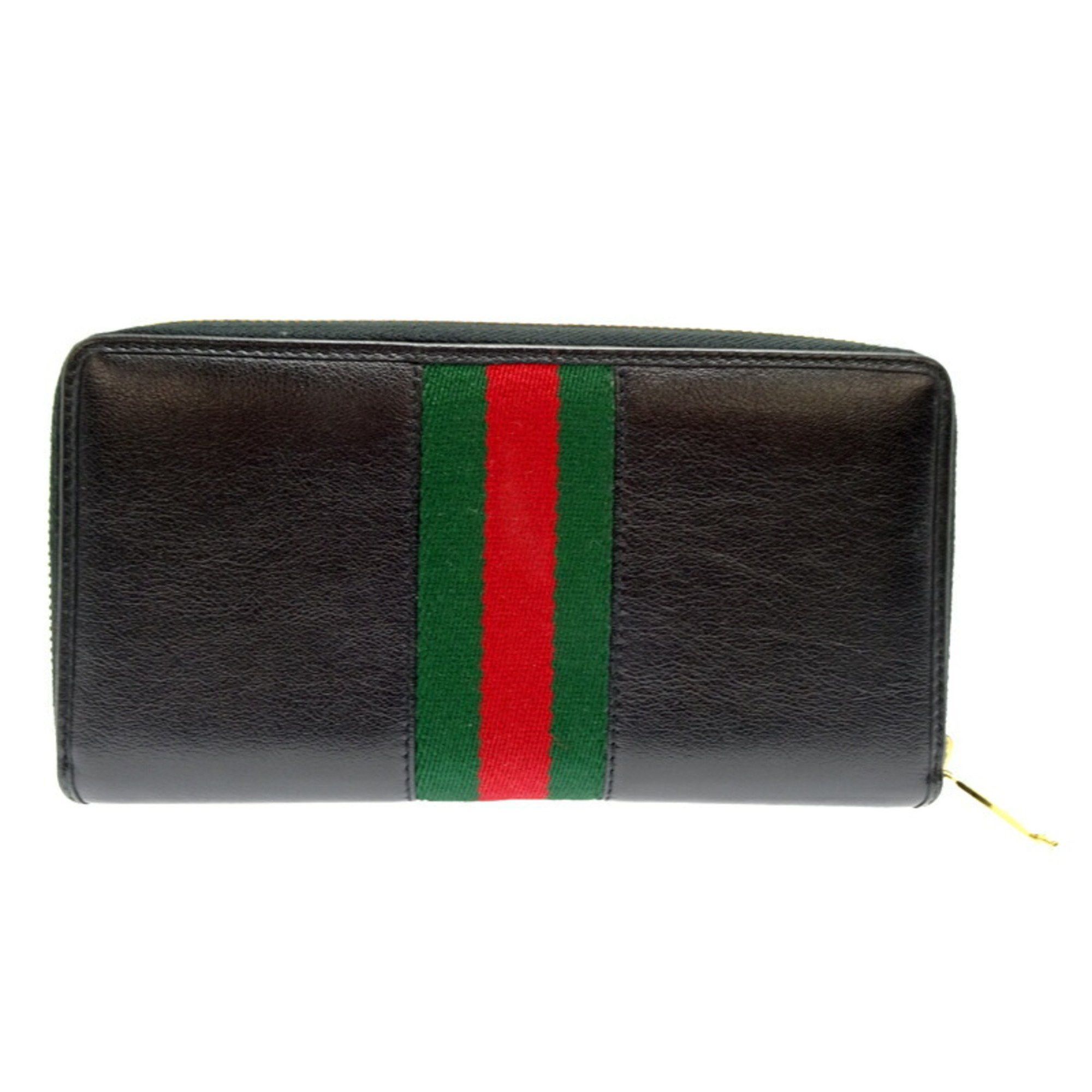 Gucci Gucci Raja Round Wallet Men's Long 573294 Leather Black Size ONE SIZE - 2 Thumbnail