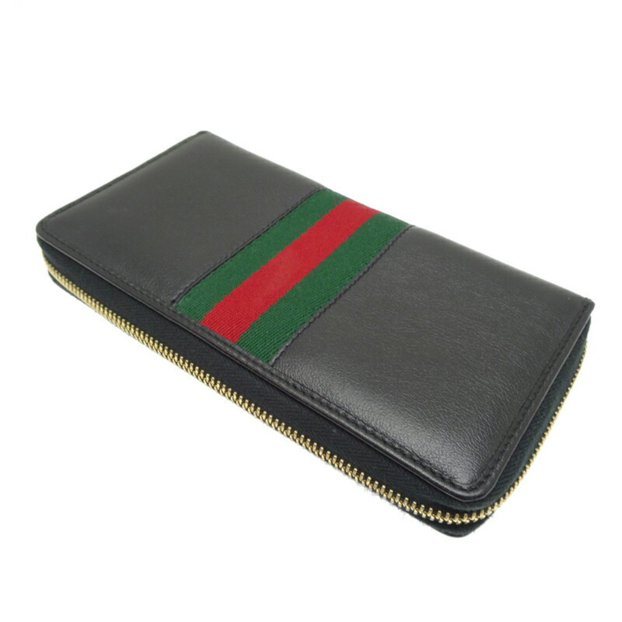 Gucci Gucci Raja Round Wallet Men's Long 573294 Leather Black Size ONE SIZE - 4 Thumbnail