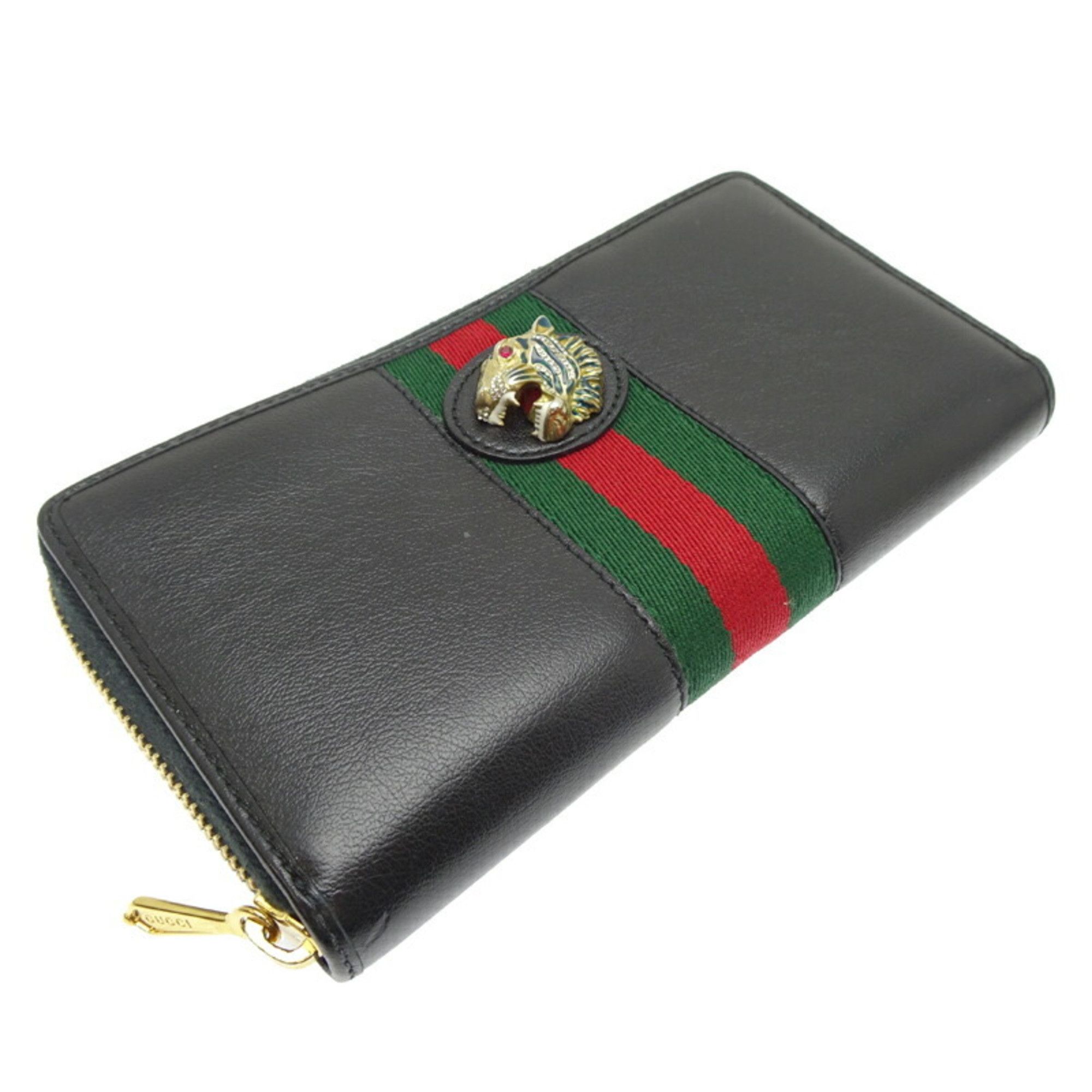 Gucci Gucci Raja Round Wallet Men's Long 573294 Leather Black Size ONE SIZE - 3 Thumbnail