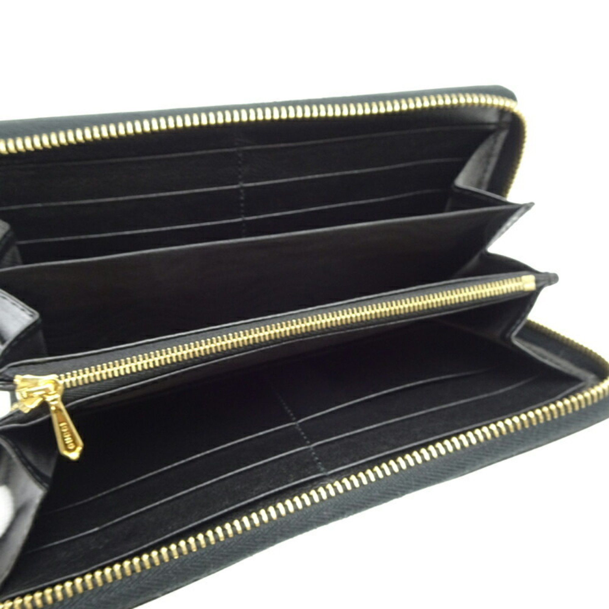 Gucci Gucci Raja Round Wallet Men's Long 573294 Leather Black Size ONE SIZE - 5 Thumbnail