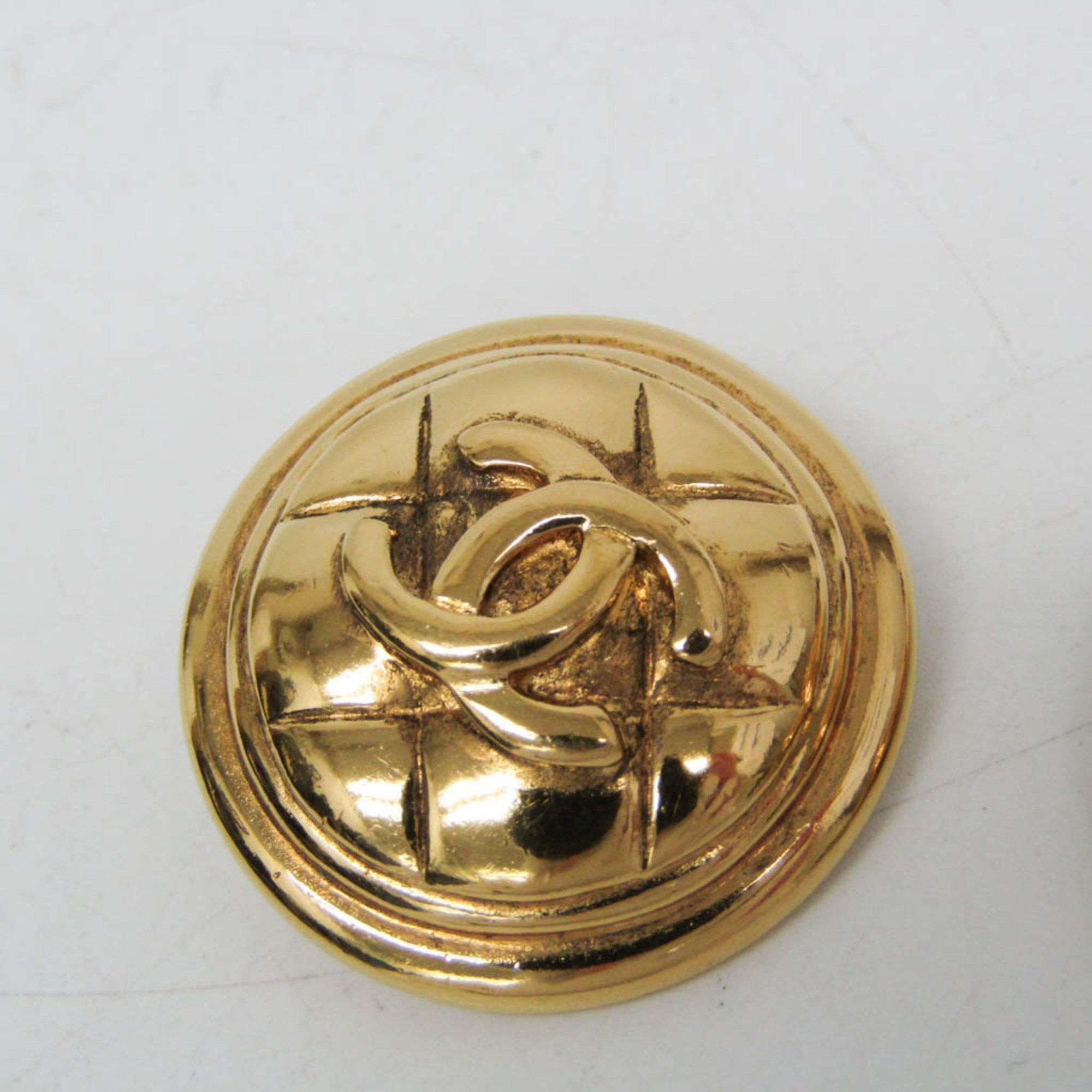 Chanel Chanel Matelasse COCO Mark Vintage Earrings No Stone Gold Plating Clip Earrings Gold Size ONE SIZE - 5 Thumbnail