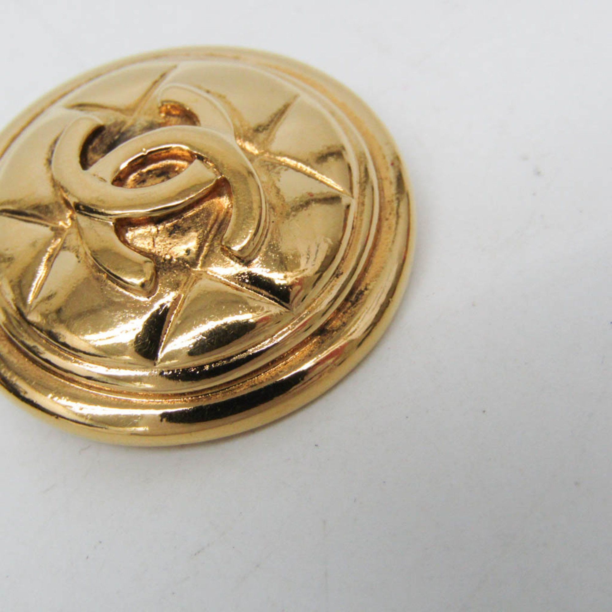 Chanel Chanel Matelasse COCO Mark Vintage Earrings No Stone Gold Plating Clip Earrings Gold Size ONE SIZE - 6 Thumbnail