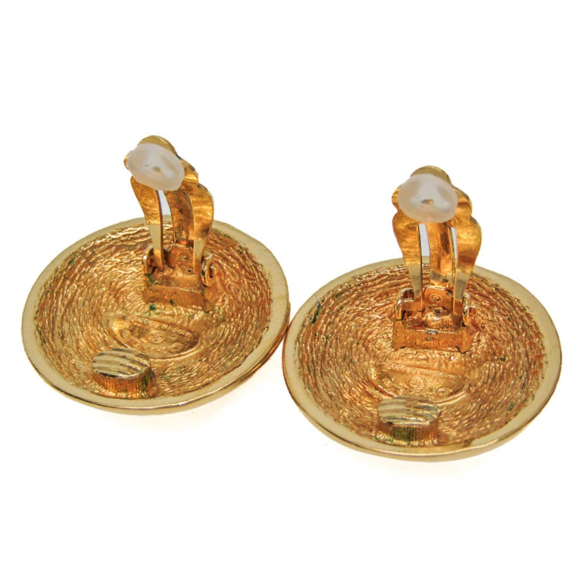 Chanel Chanel Matelasse COCO Mark Vintage Earrings No Stone Gold Plating Clip Earrings Gold Size ONE SIZE - 3 Thumbnail