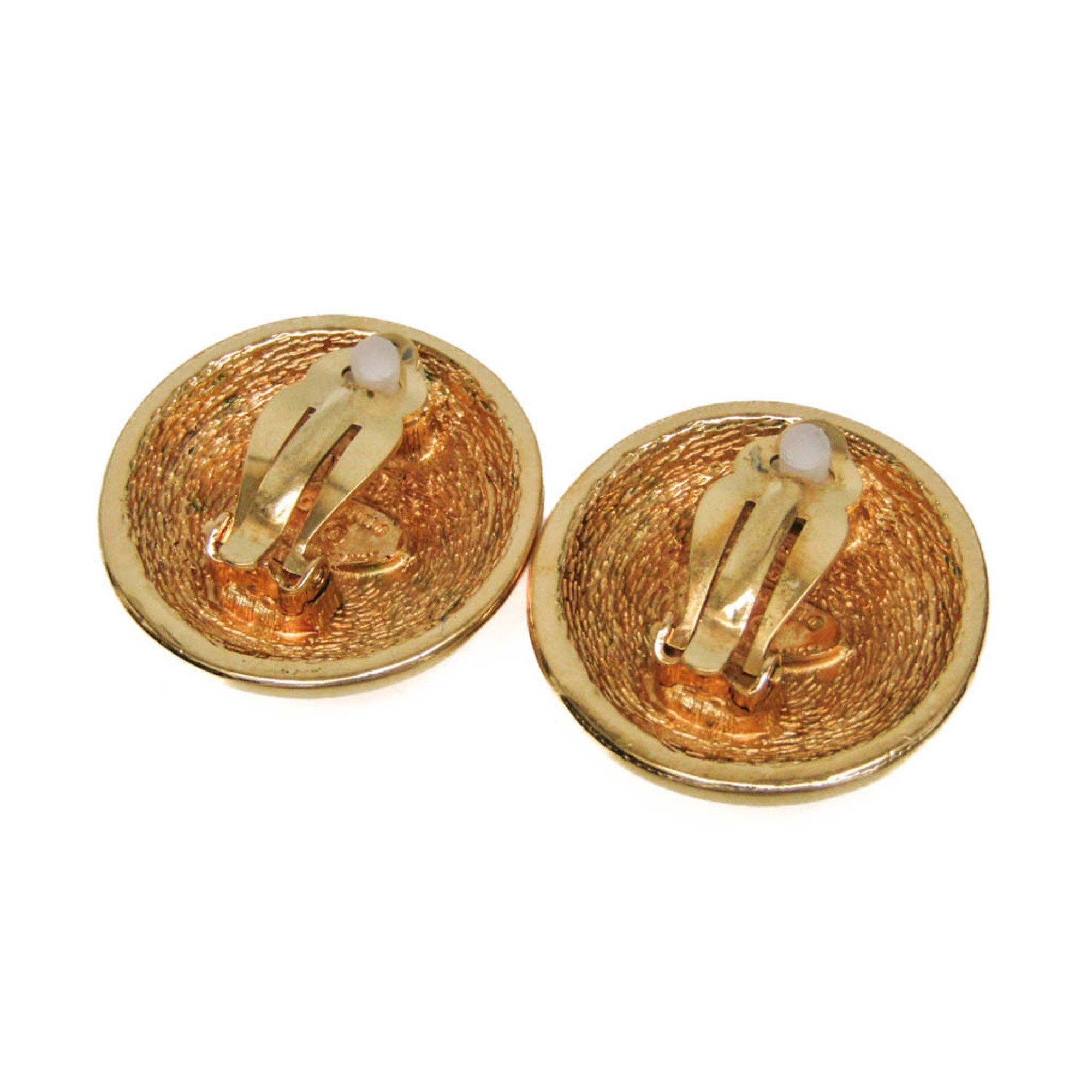 Chanel Chanel Matelasse COCO Mark Vintage Earrings No Stone Gold Plating Clip Earrings Gold Size ONE SIZE - 2 Thumbnail
