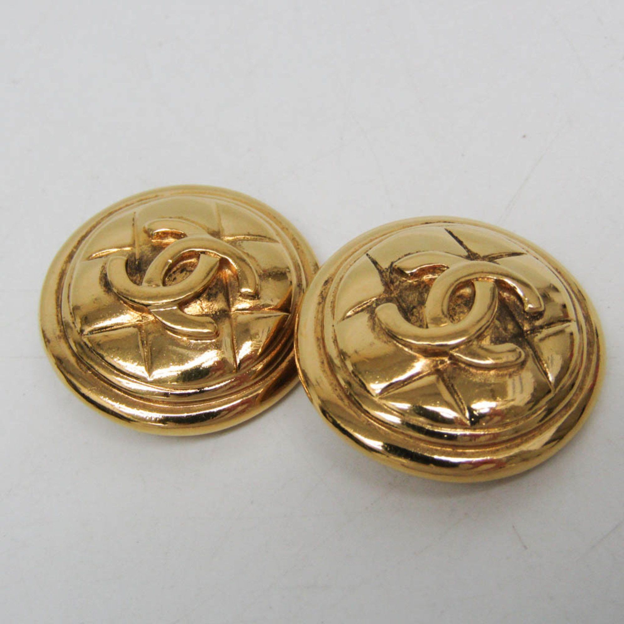 Chanel Chanel Matelasse COCO Mark Vintage Earrings No Stone Gold Plating Clip Earrings Gold Size ONE SIZE - 9 Thumbnail